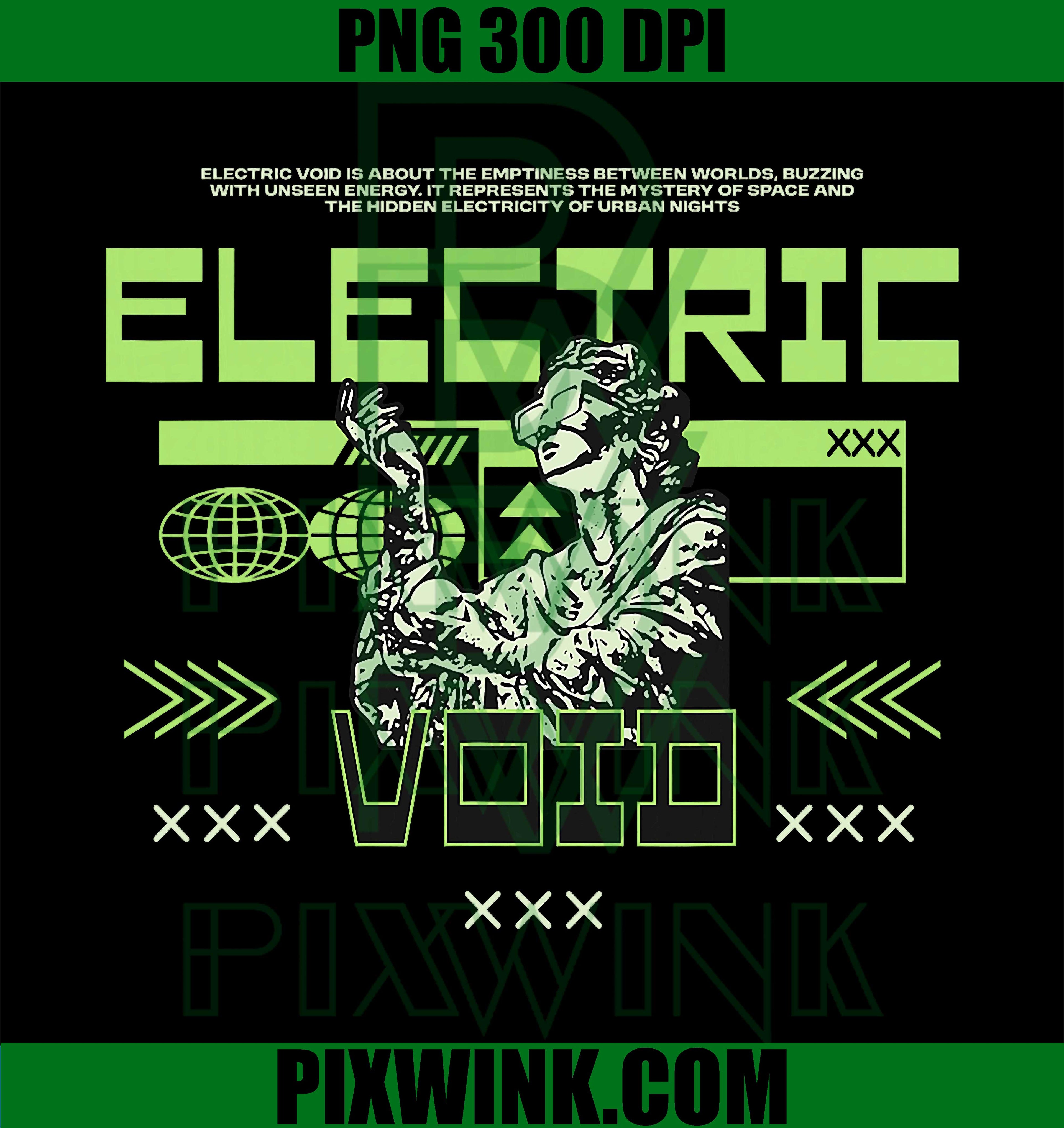 Electric Void Y2K Streetwear PNG, Retro Futuristic Aesthetic PNG