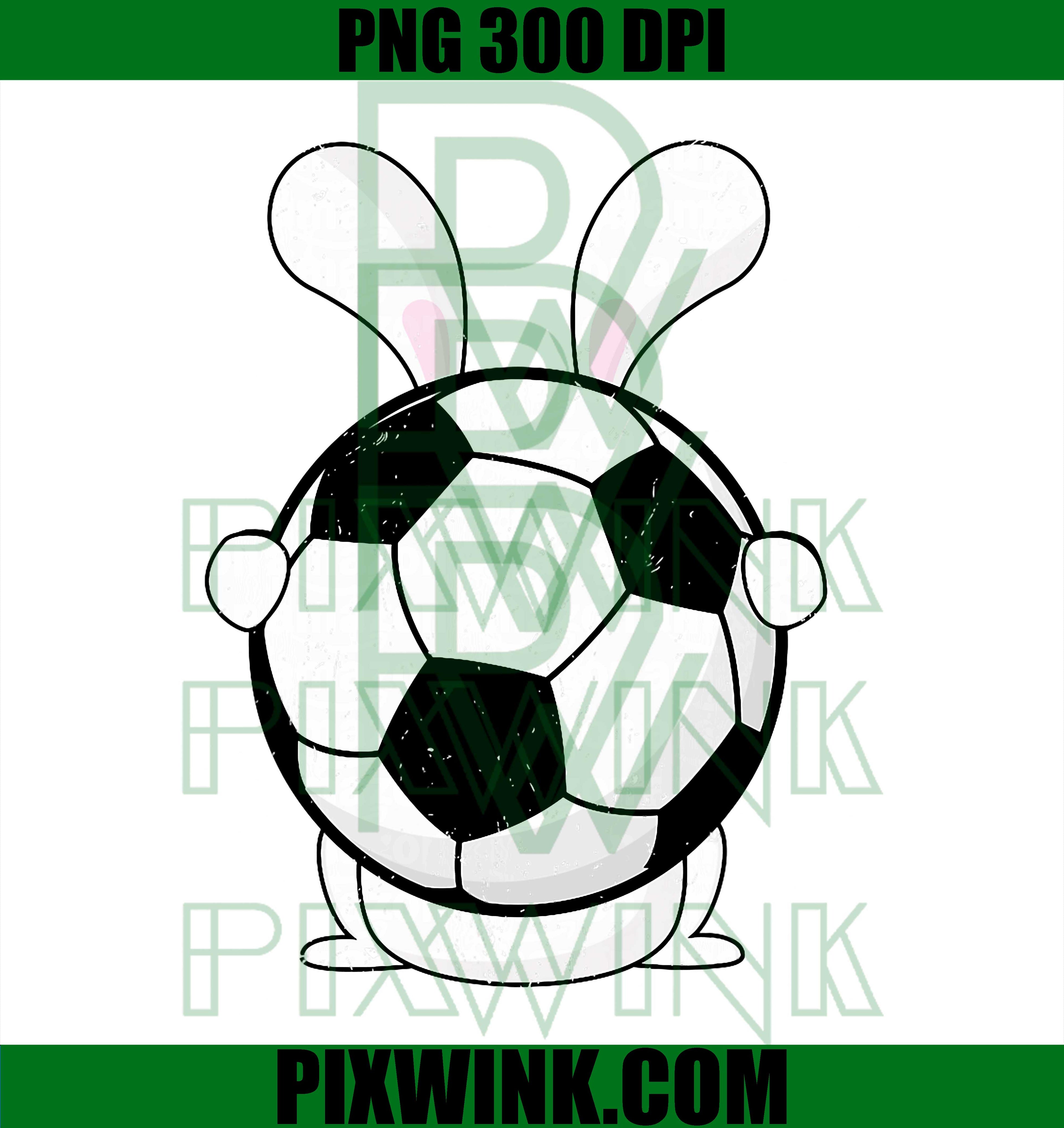 Bunny Soccer Ball Easter PNG, Happy Easter Sport Bunny PNG