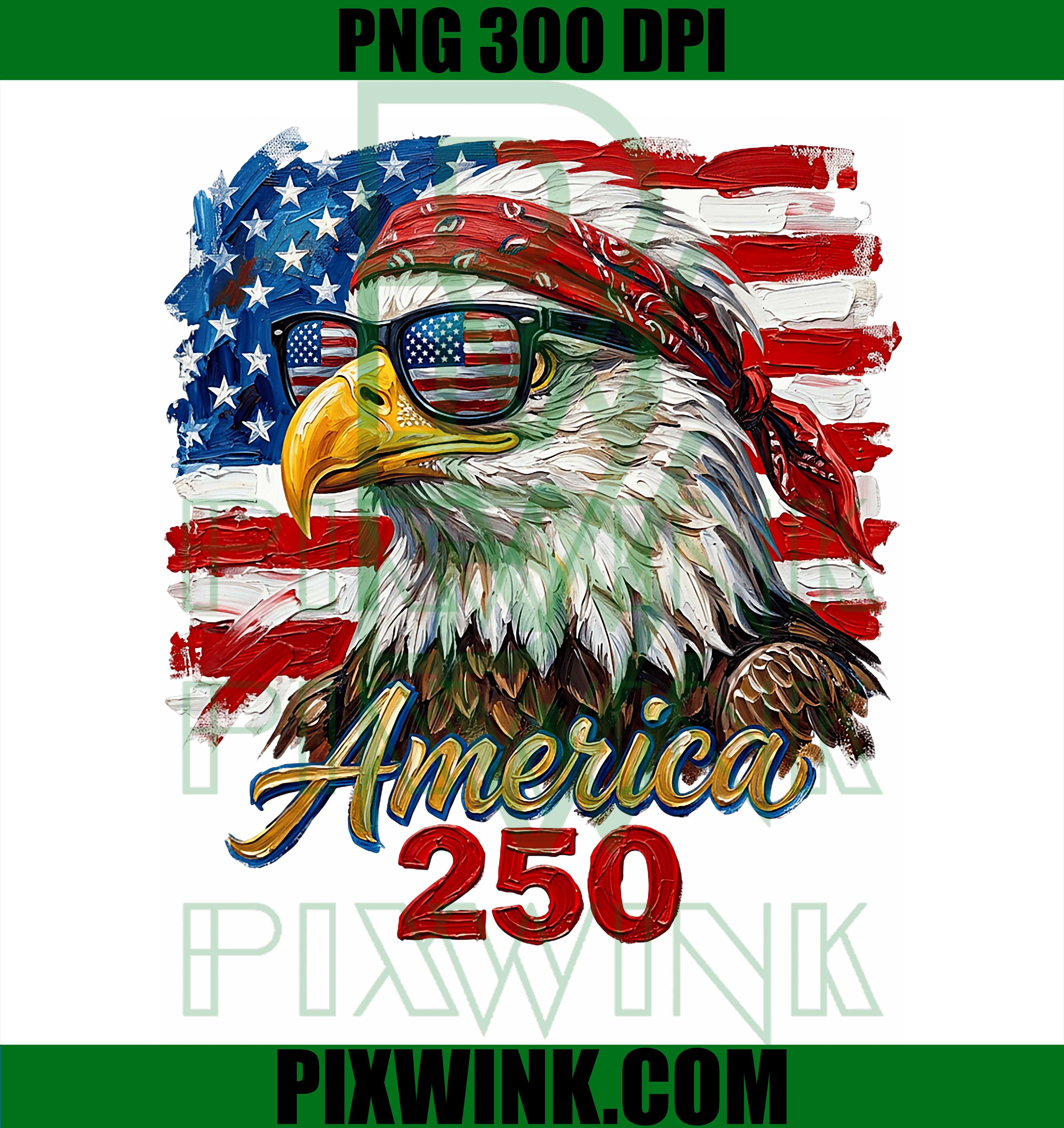 America 250 Bald Eagle PNG, 4th July Anniversary USA PNG