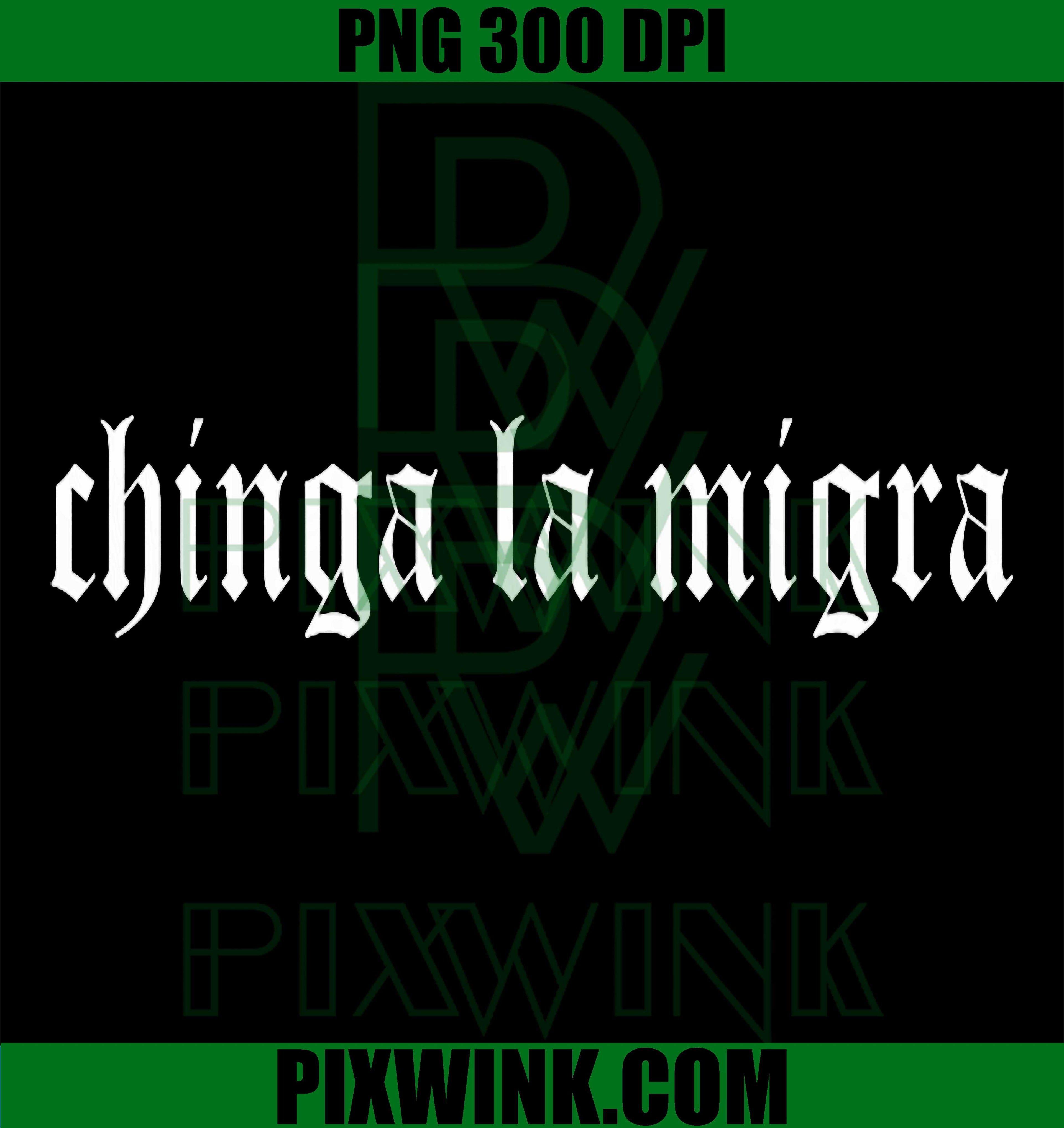 Chinga La Migra PNG, Old English Gothic PNG, Spanish Protest Text PNG