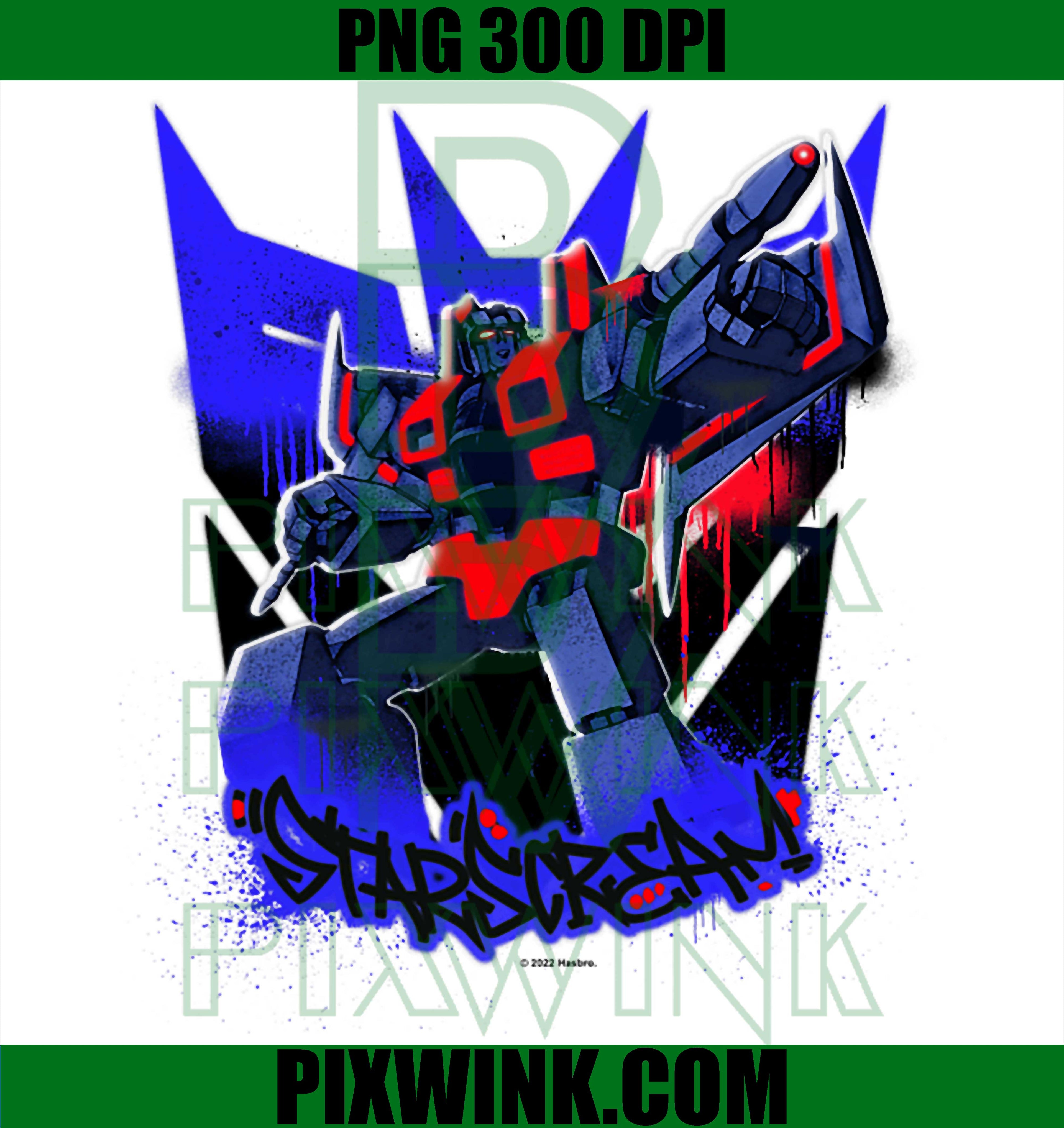 Starscream Transformers PNG, Graffiti Painted Wall Portrait PNG Kids Design