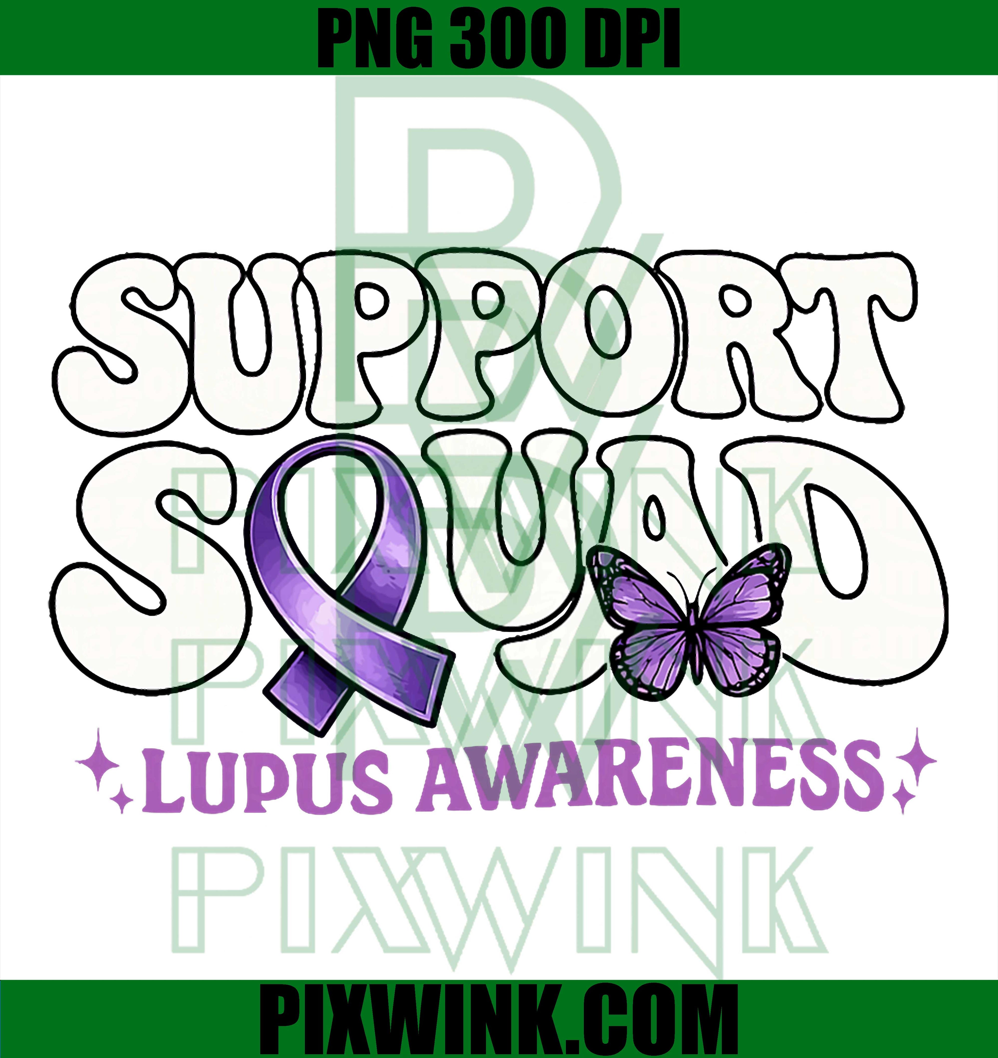 Butterfly Lupus PNG, Purple Ribbon Support PNG Awareness Squad Design