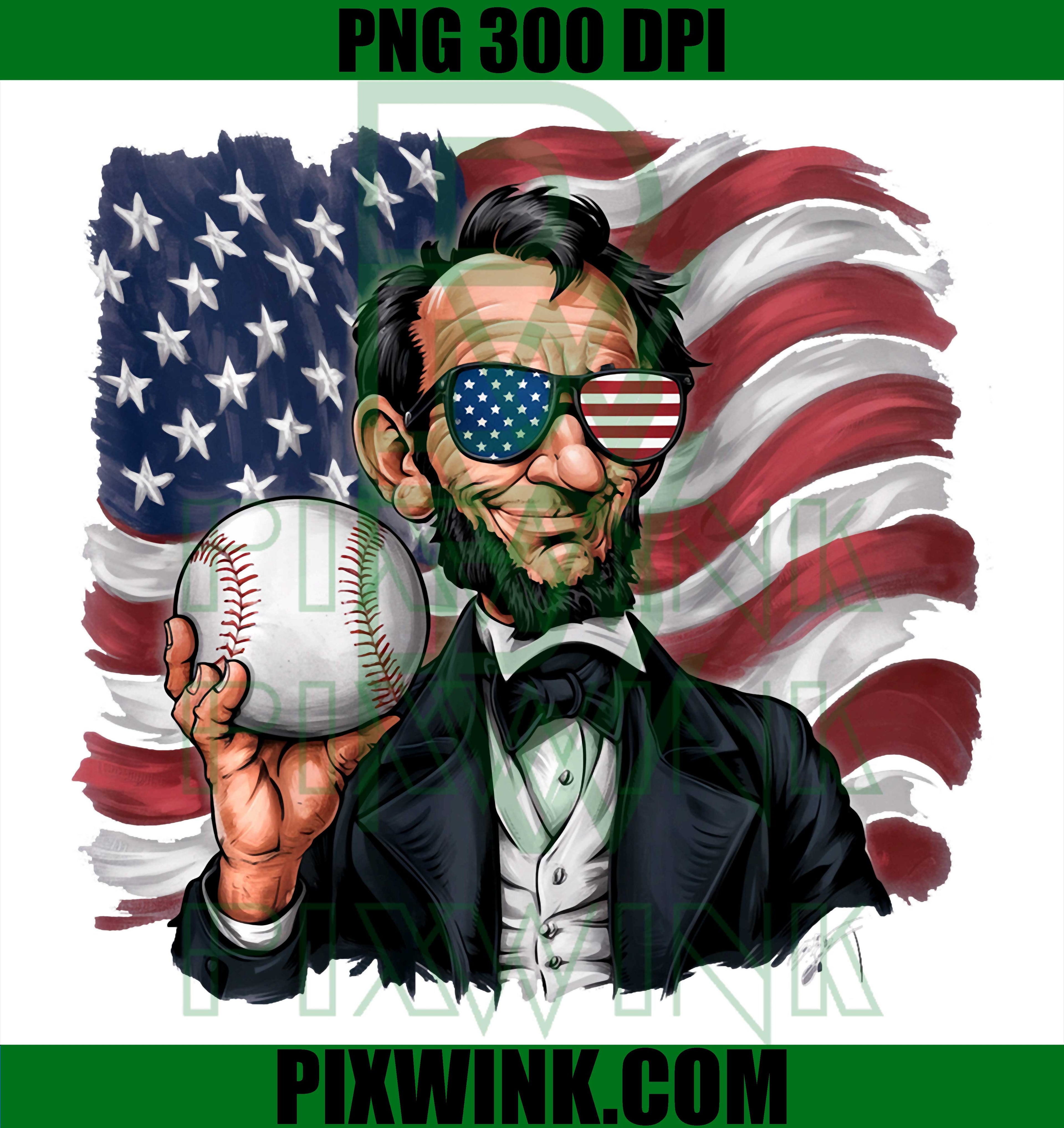 American Flag Baseball PNG, USA Bat Catcher Pitcher PNG
