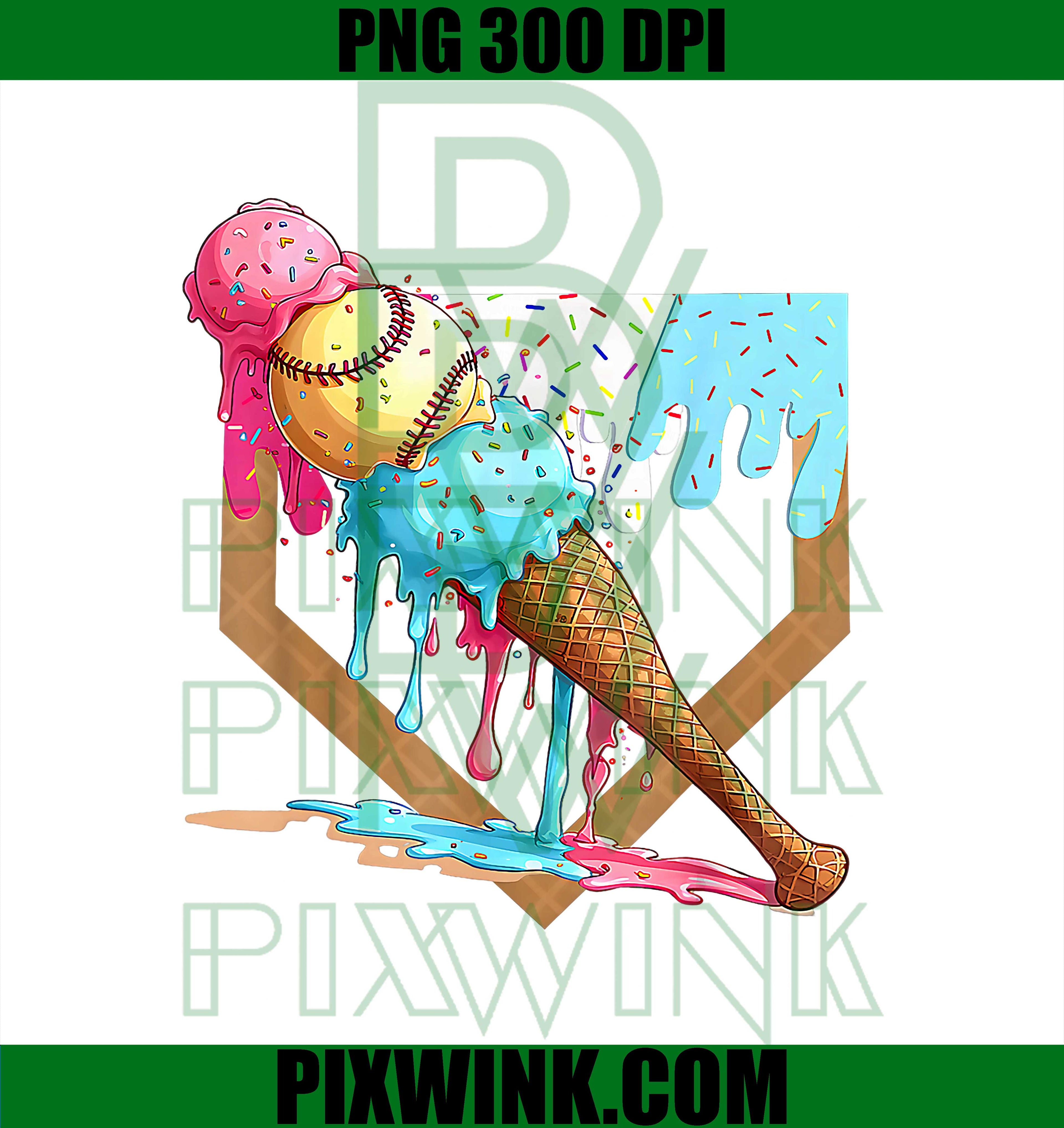 Baseball Lifestyle Apparel Youth Baseball Drip Icecream PNG