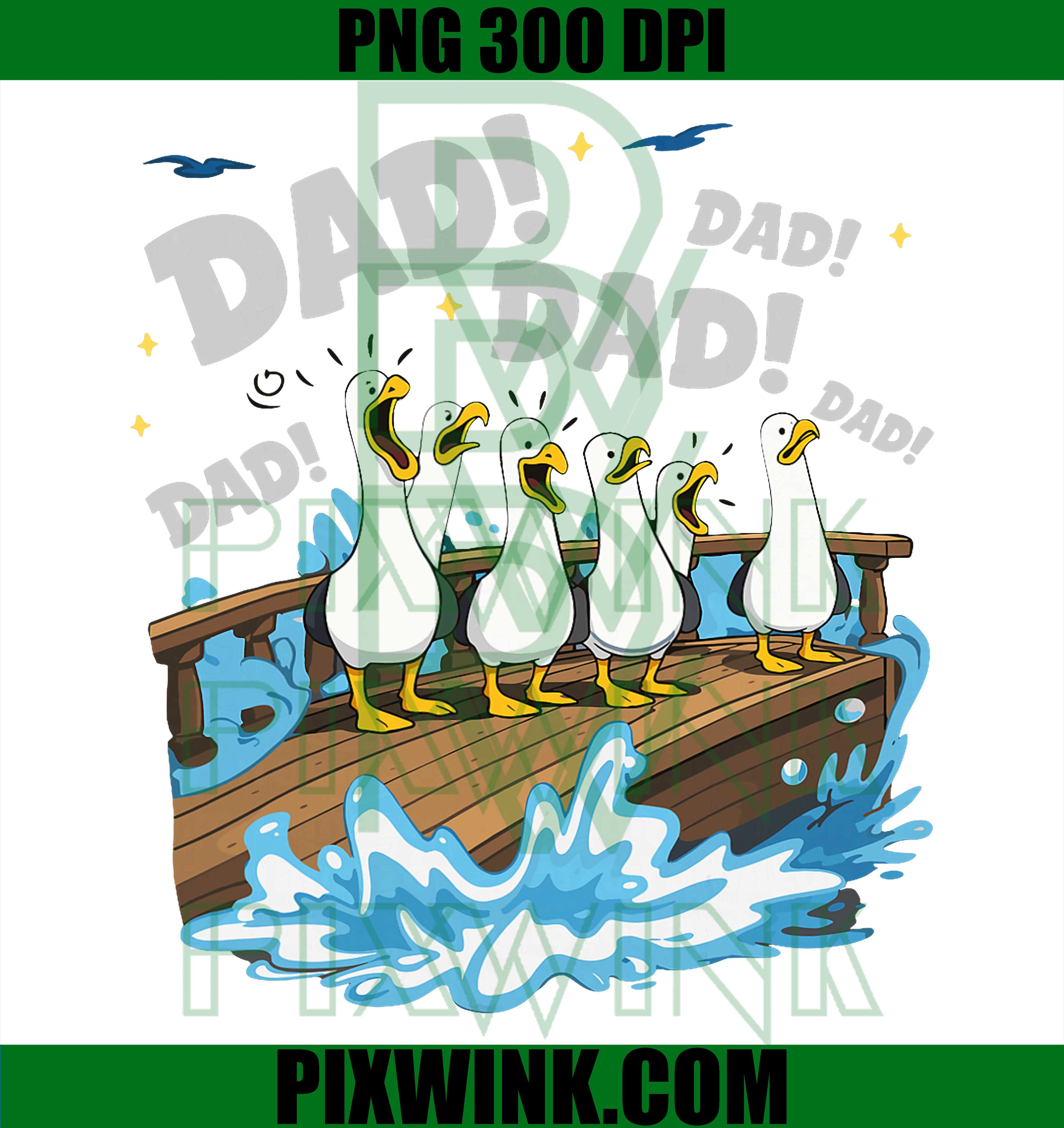 Seagull Dad PNG, Funny Ocean Dad PNG Coastal Humor Design