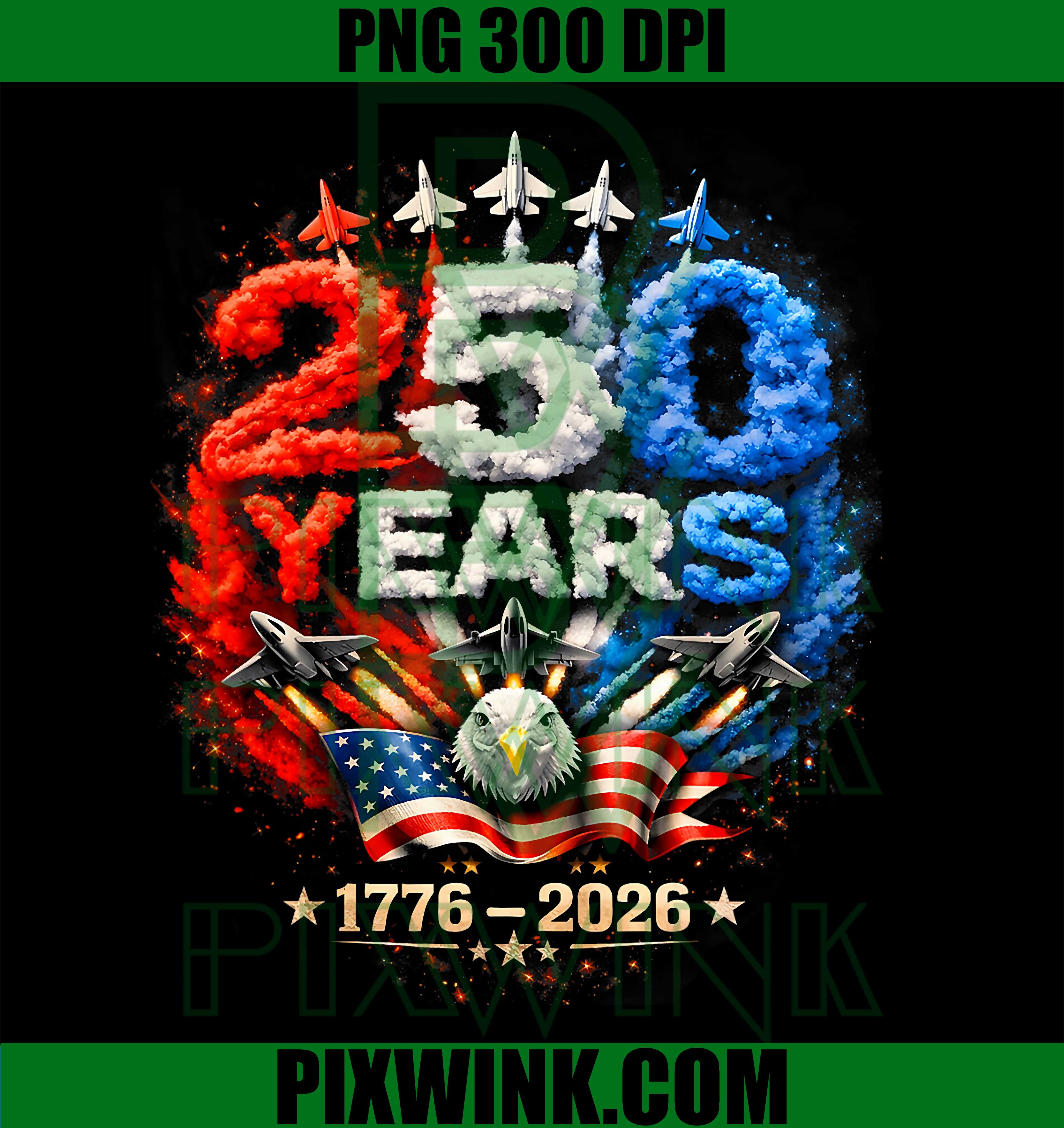 250th Anniversary USA Flag PNG, Patriotic American July 4th PNG