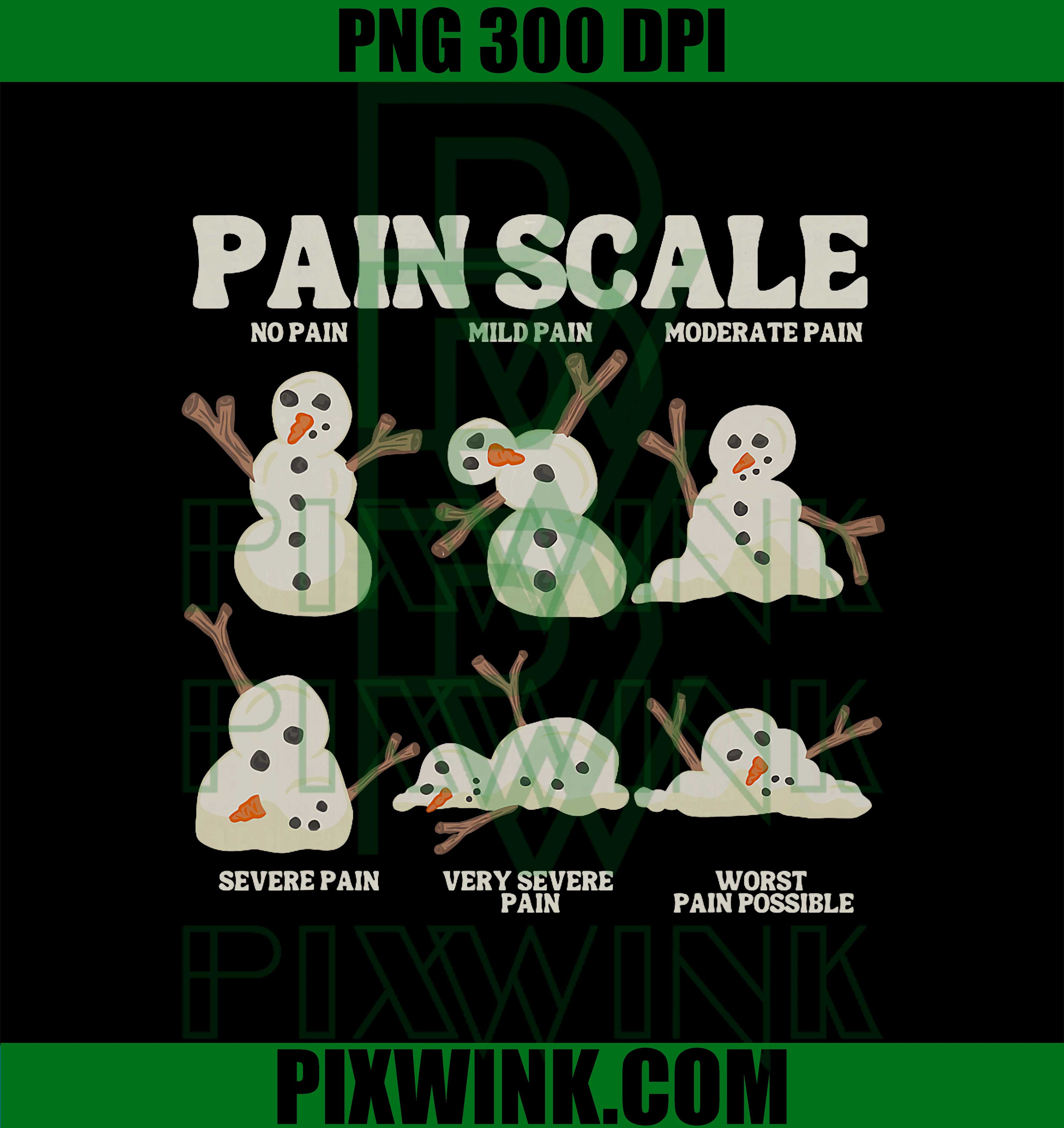 Pain Scale Snowman Nurse Christmas PNG