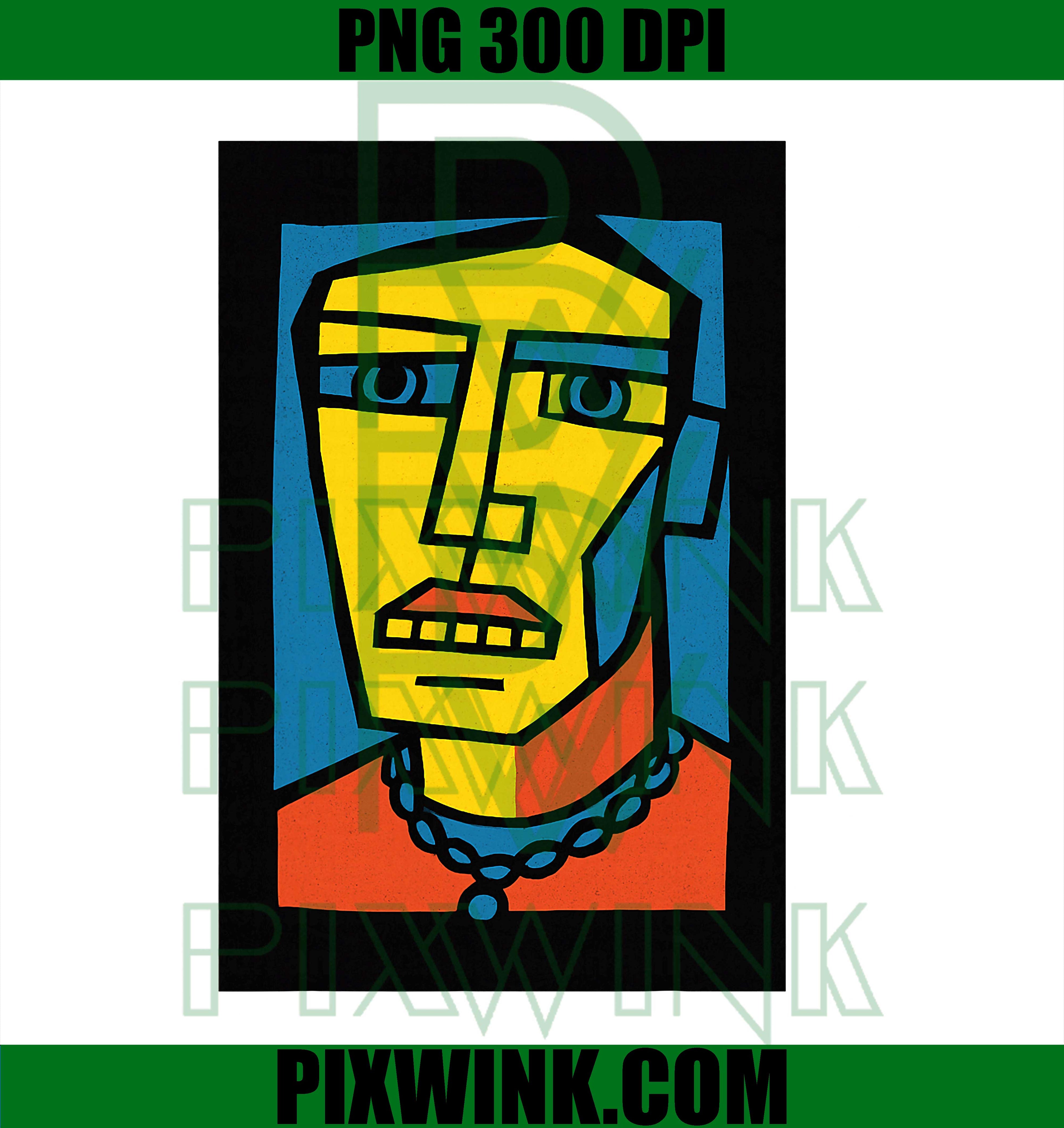 Standing Tall PNG, Cubist Style Portrait, Abstract Art Face PNG