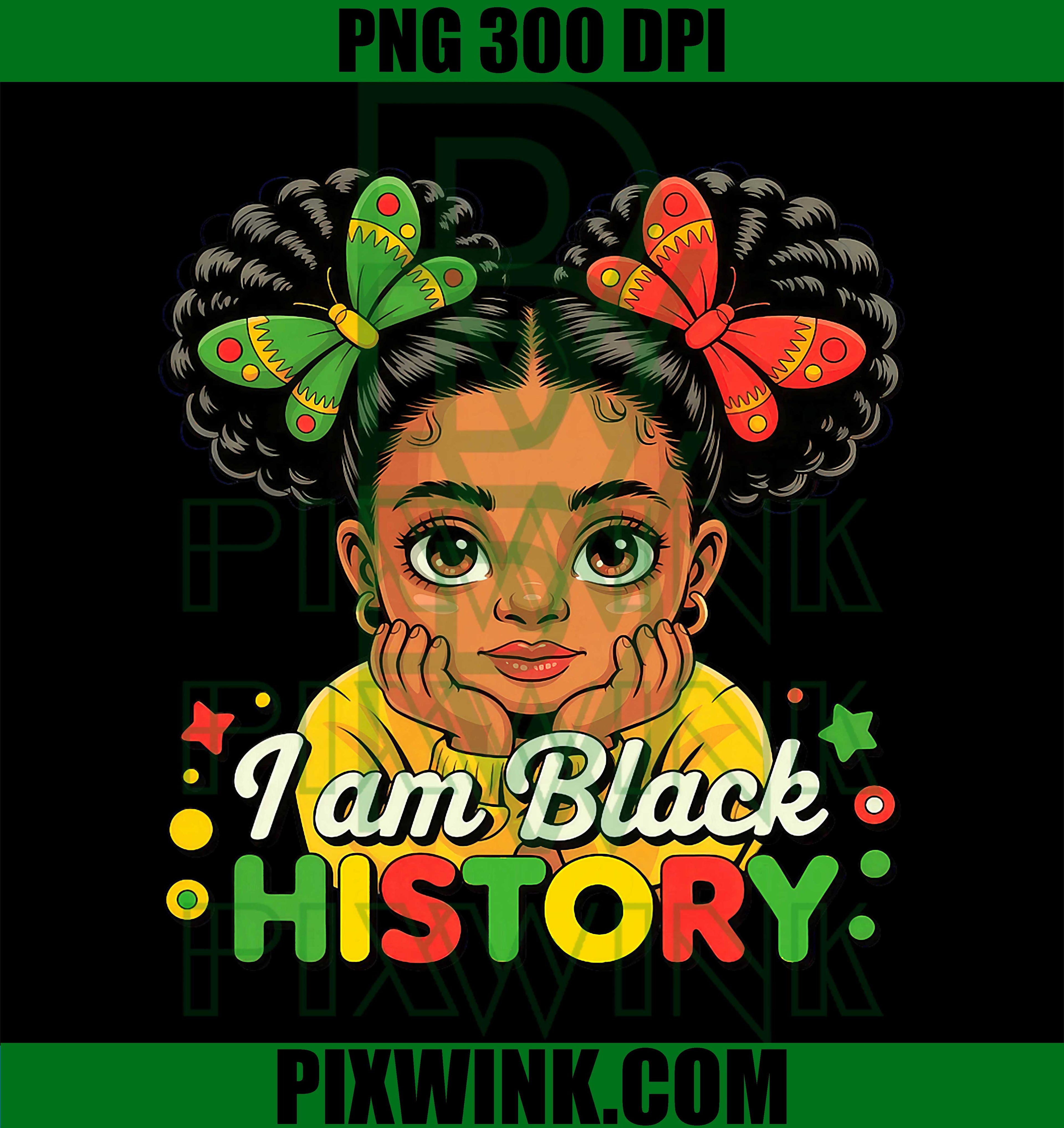 Black History Girl PNG, Black History Month PNG, Black Pride Girl PNG