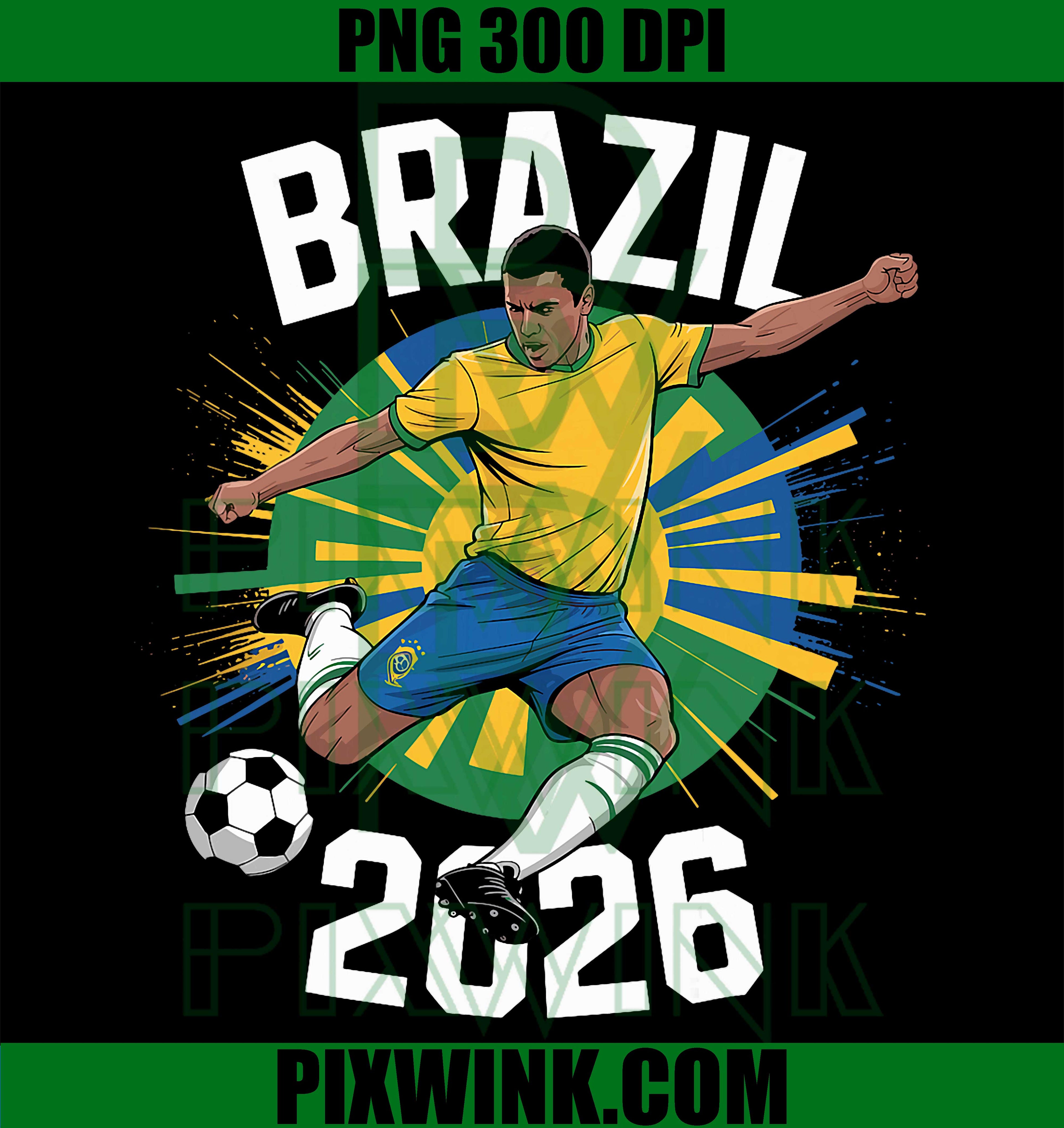 Brazil Football PNG, Funny Proud Soccer Player Fan Retro Design