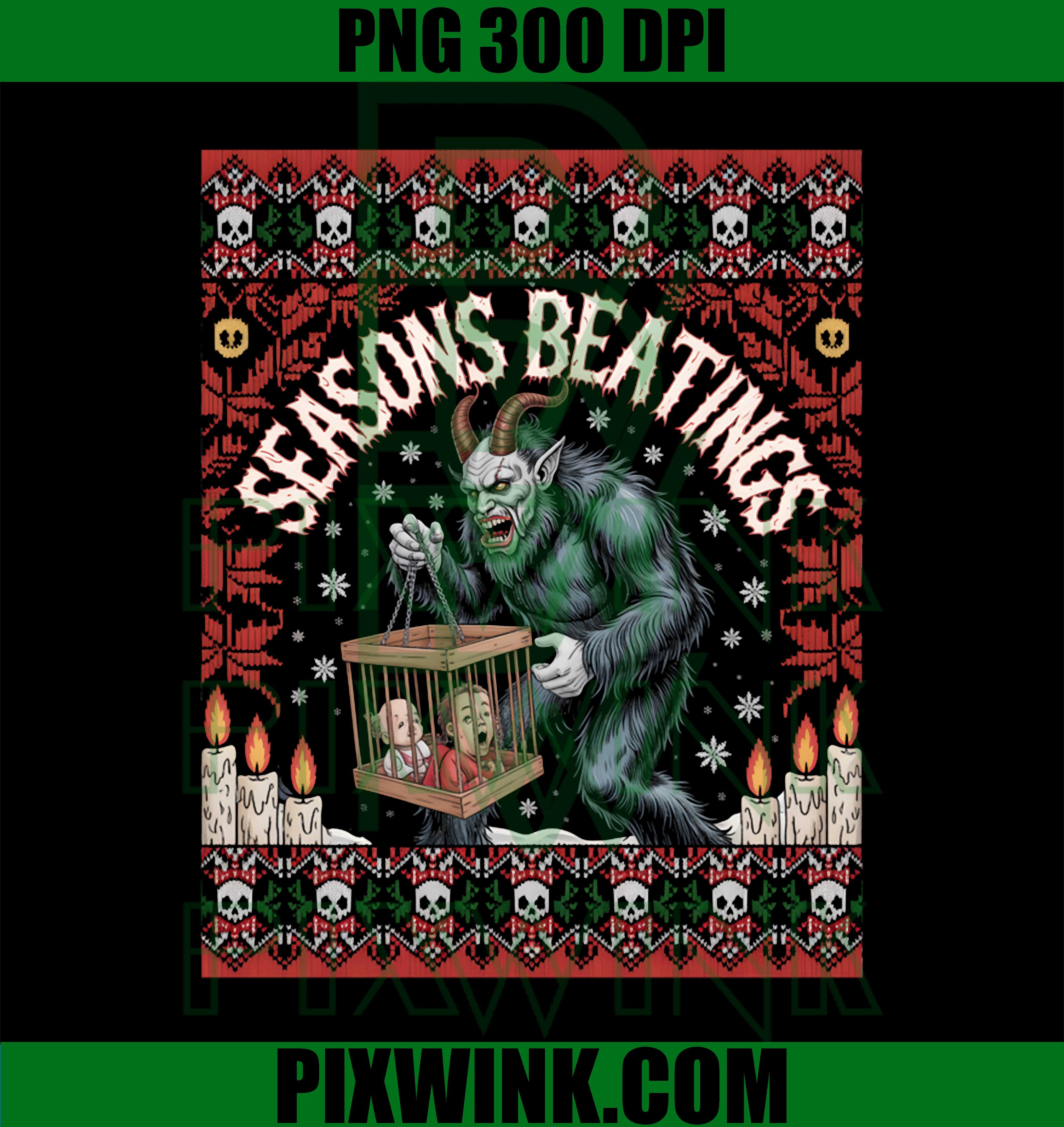 Seasons Beatings Krampus Christmas PNG