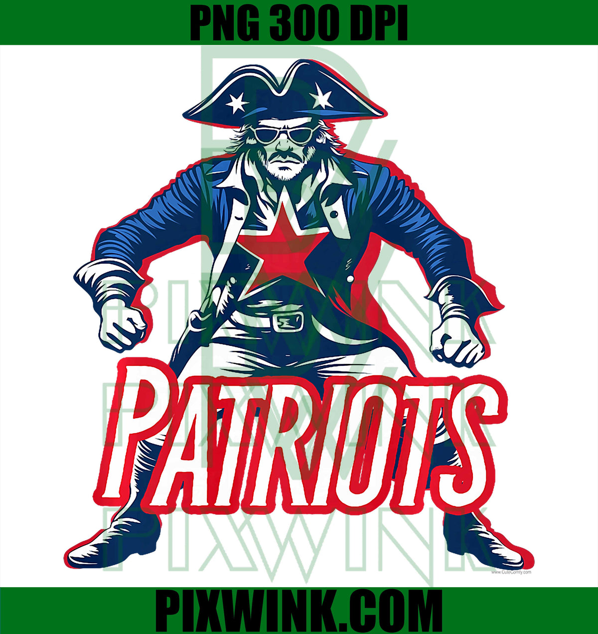 Patriots Mascot PNG, Patriotic Star Man PNG

