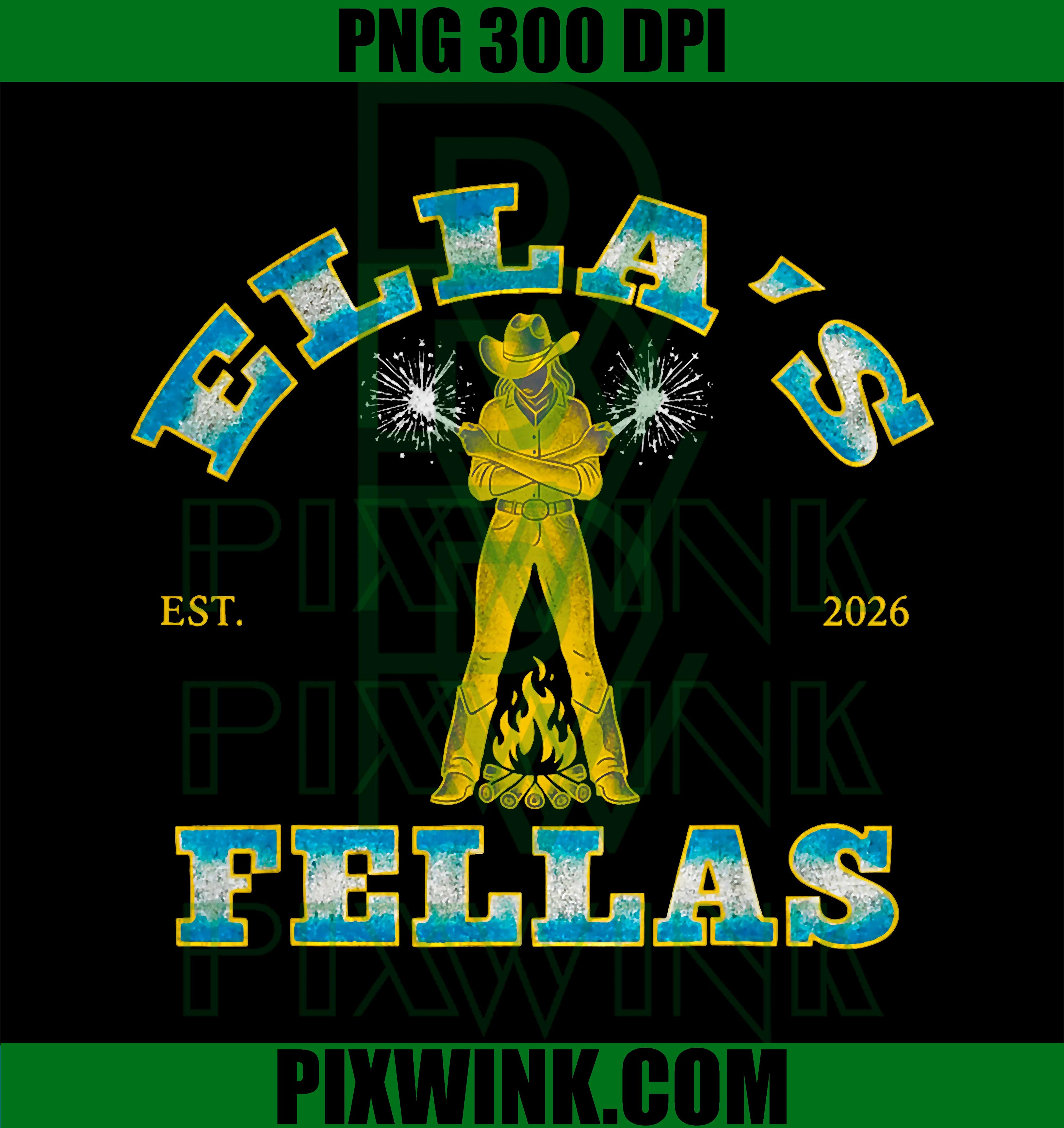 Ellas Fellas Vintage Squad PNG, Matching Friends Group Design PNG