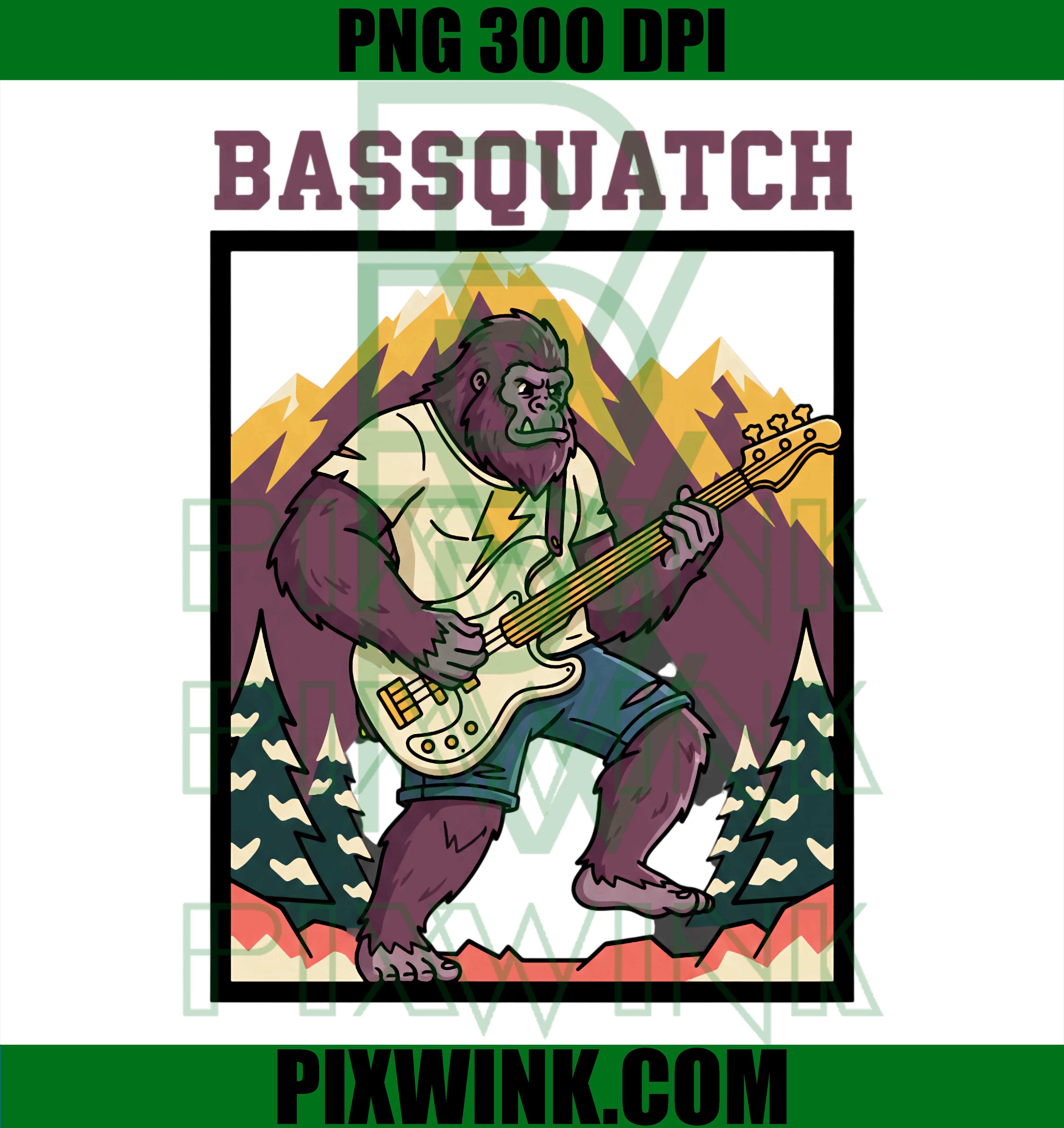 Bassquatch, Bass Player, Sasquatch Mountain PNG