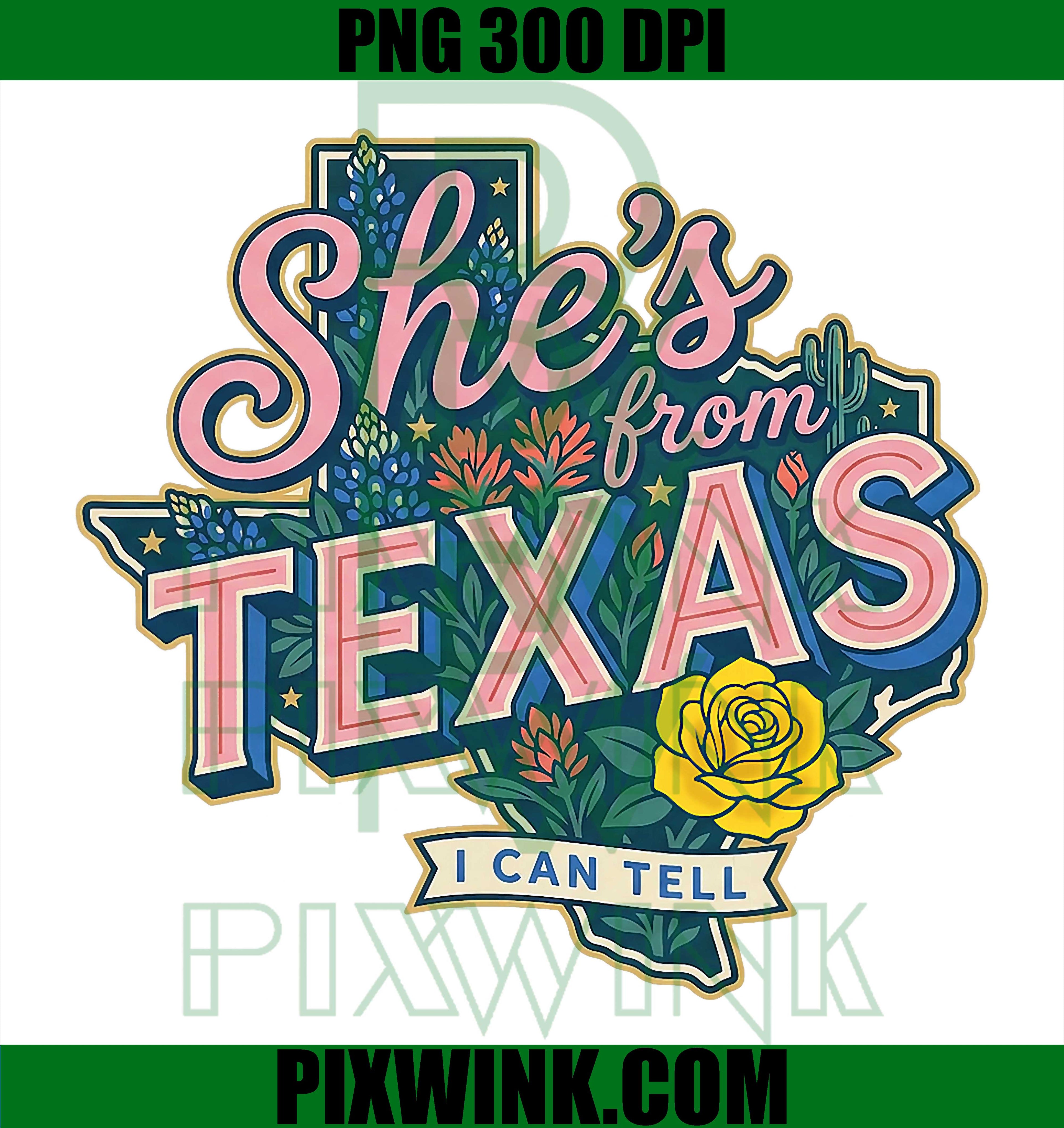 Texas Girl Retro PNG, She’s From Texas PNG Western Girl Design