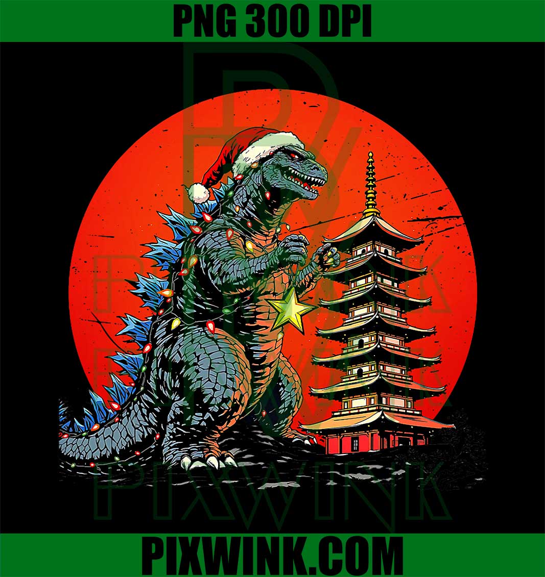 Kaiju Christmas Santazilla, Japanese Monster Dinosaur PNG