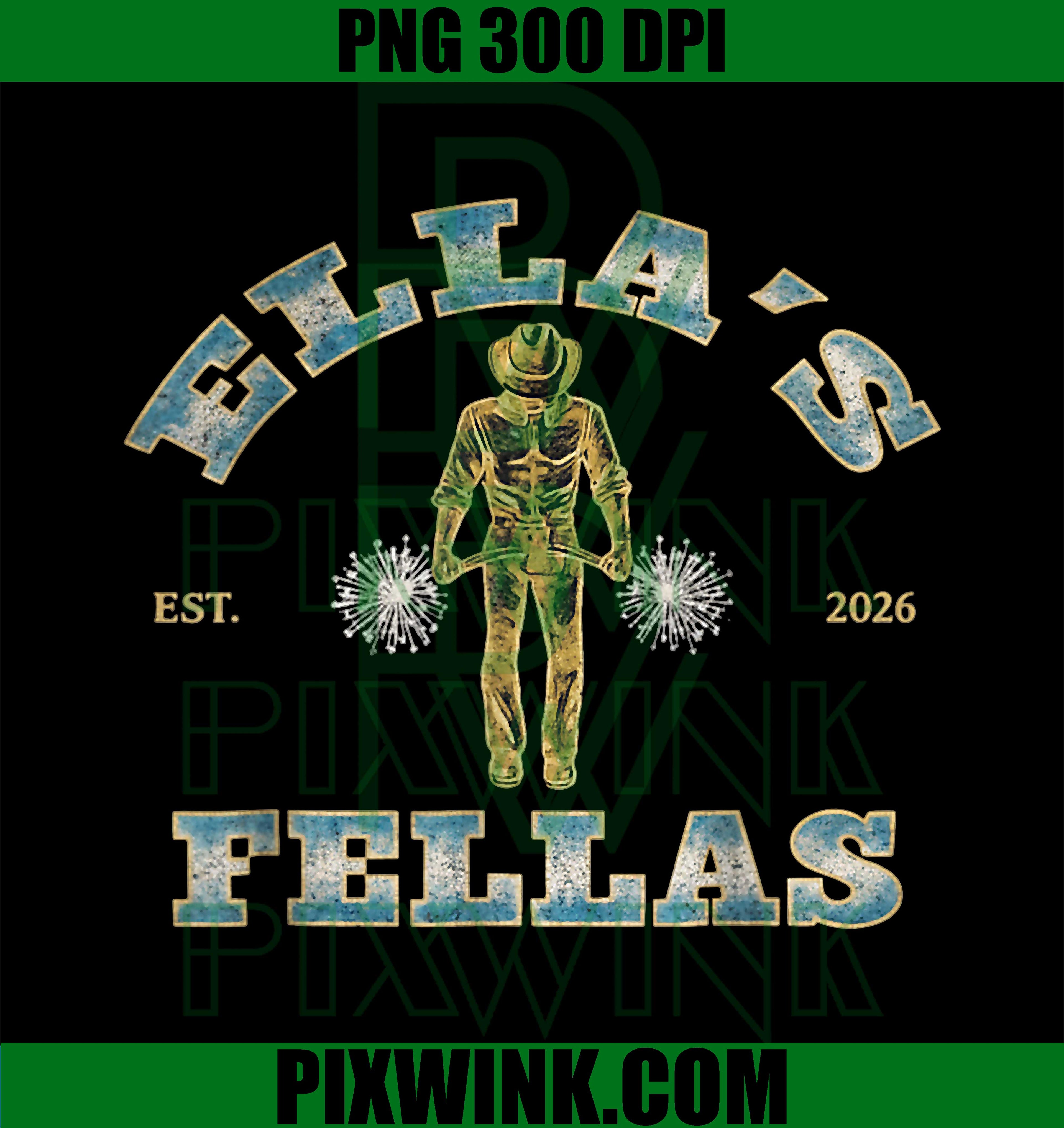 Ellas Fellas Vintage Retro PNG, 70s Matching Squad Design PNG
