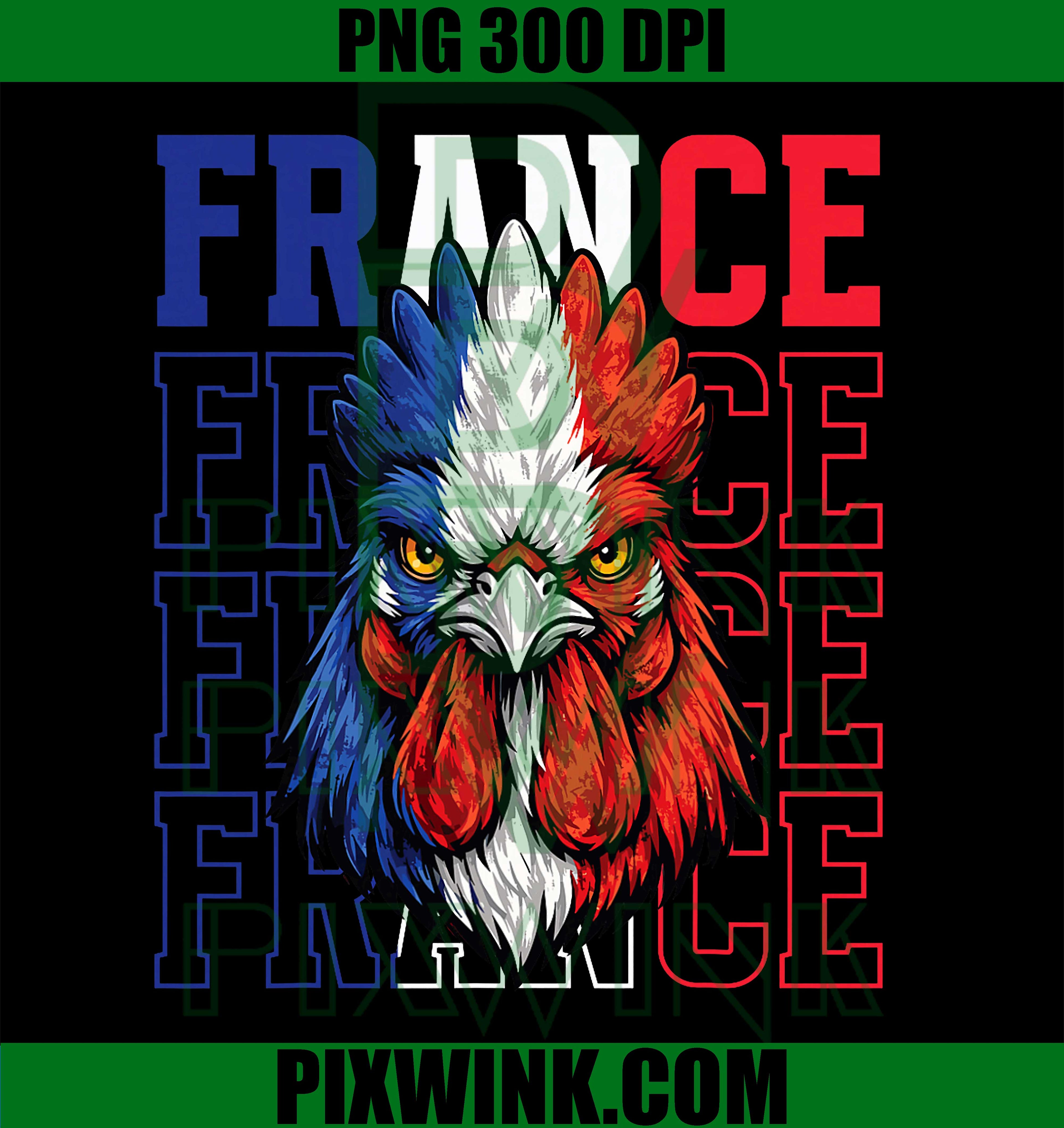 France Fan Gallic Rooster PNG, French Pride Rooster Graphic PNG