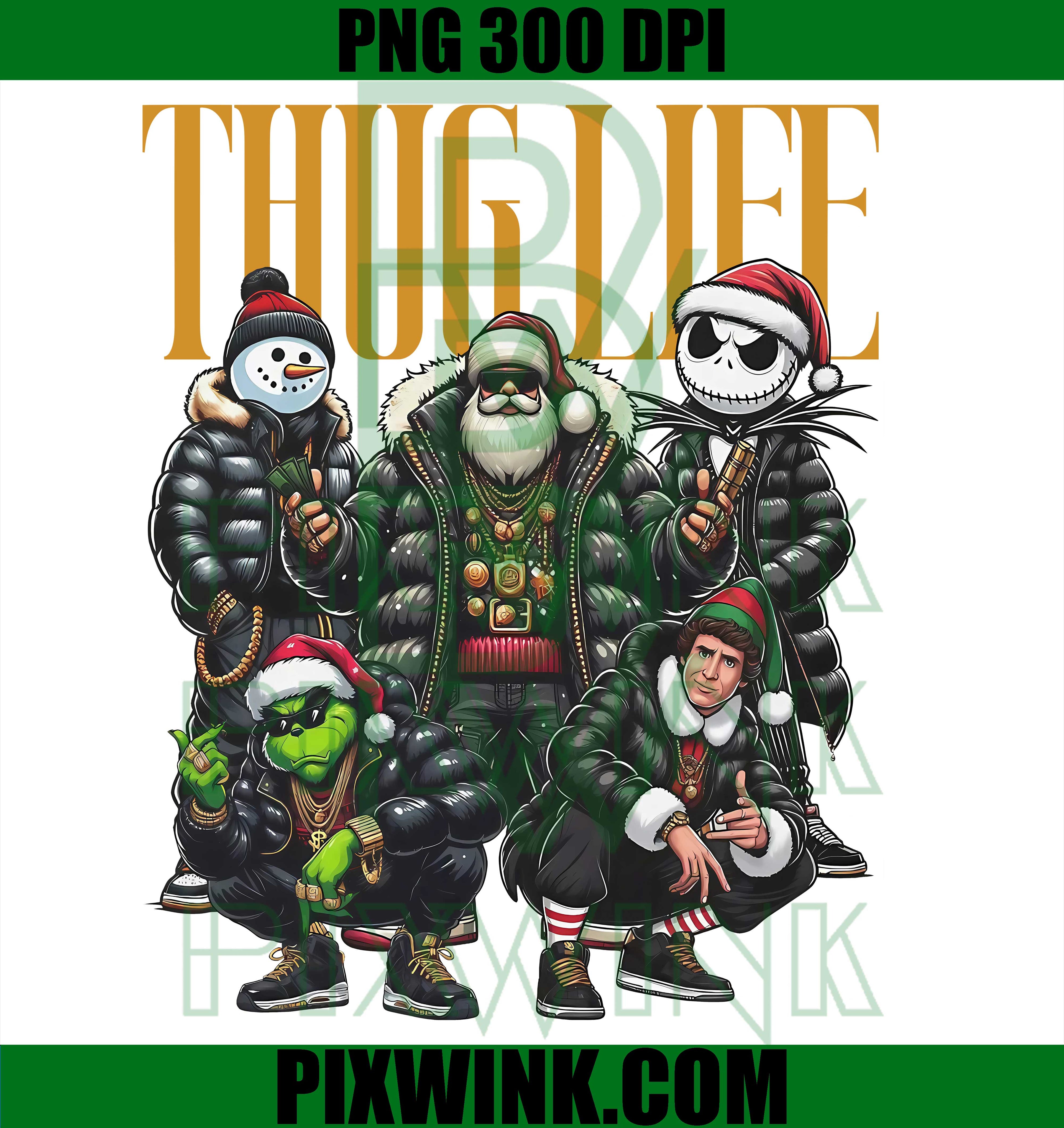Christmas Thug Life PNG, Holiday Character PNG, Gangsta Winter PNG