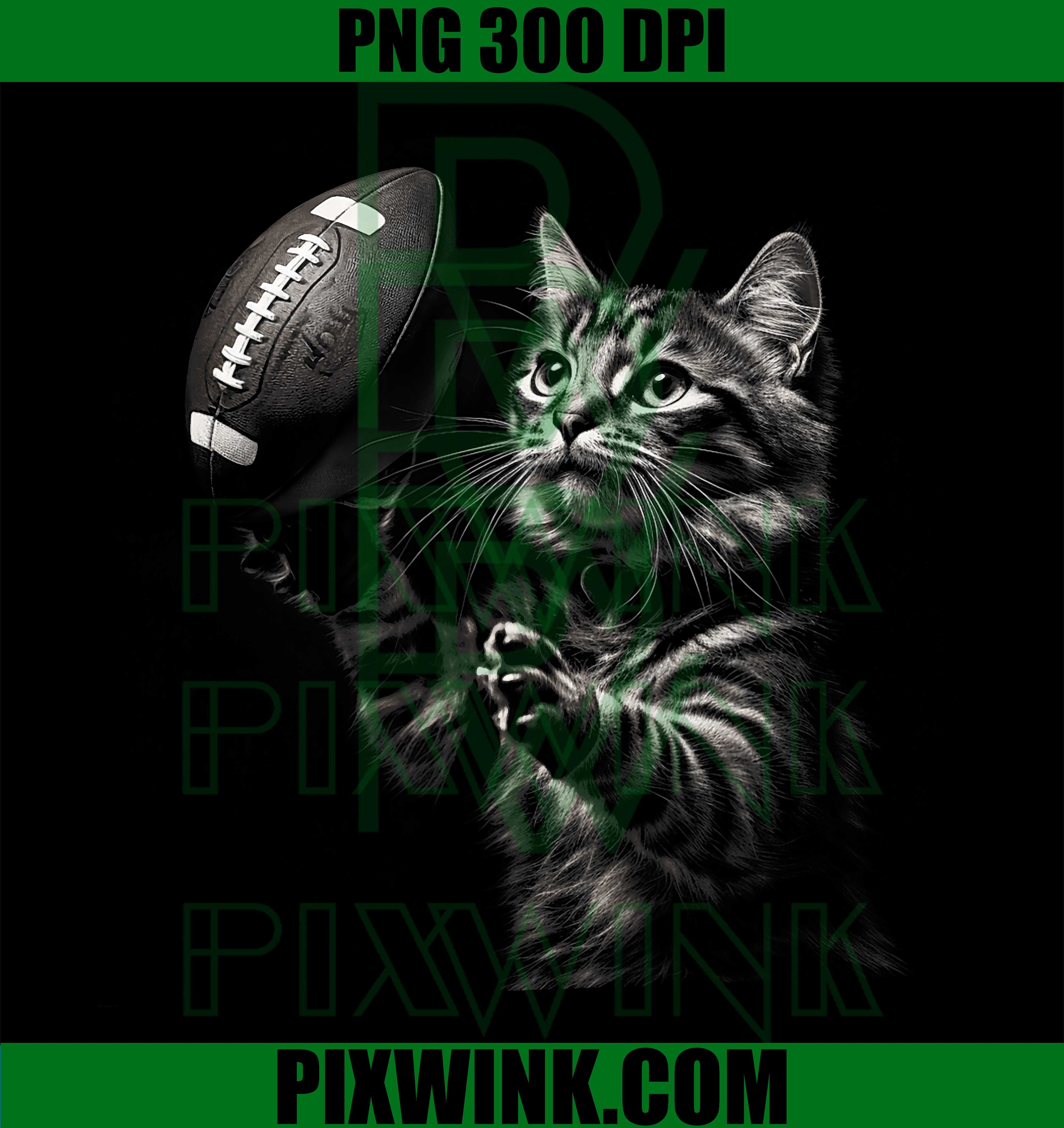 Football Cat PNG, Funny American Football Kitten PNG