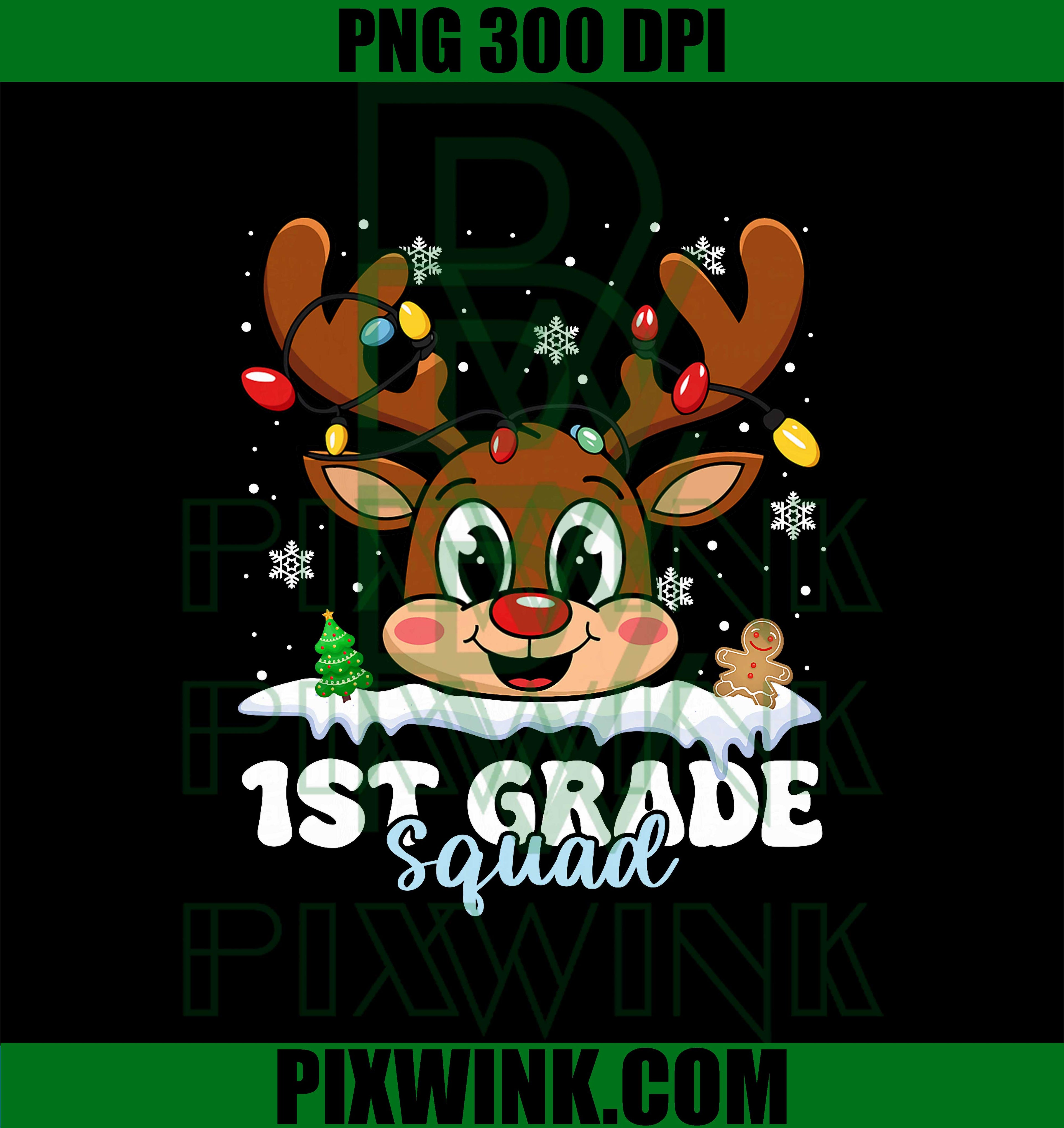 First Grade Squad Teachers PNG, Christmas Reindeer Lovers Xmas PNG