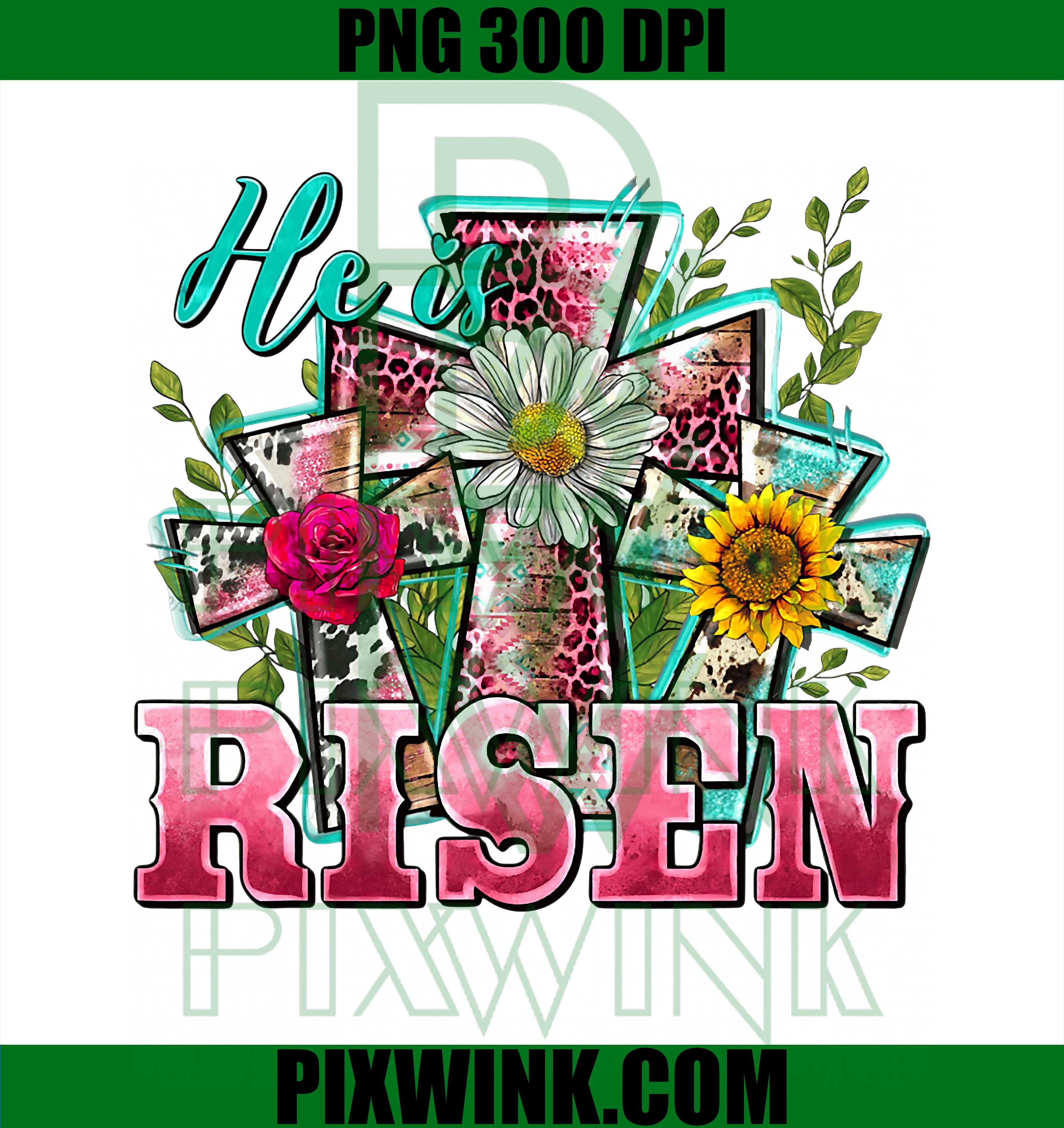 He Is Risen PNG, Cross Jesus Easter PNG, Christian Easter Design PNG
