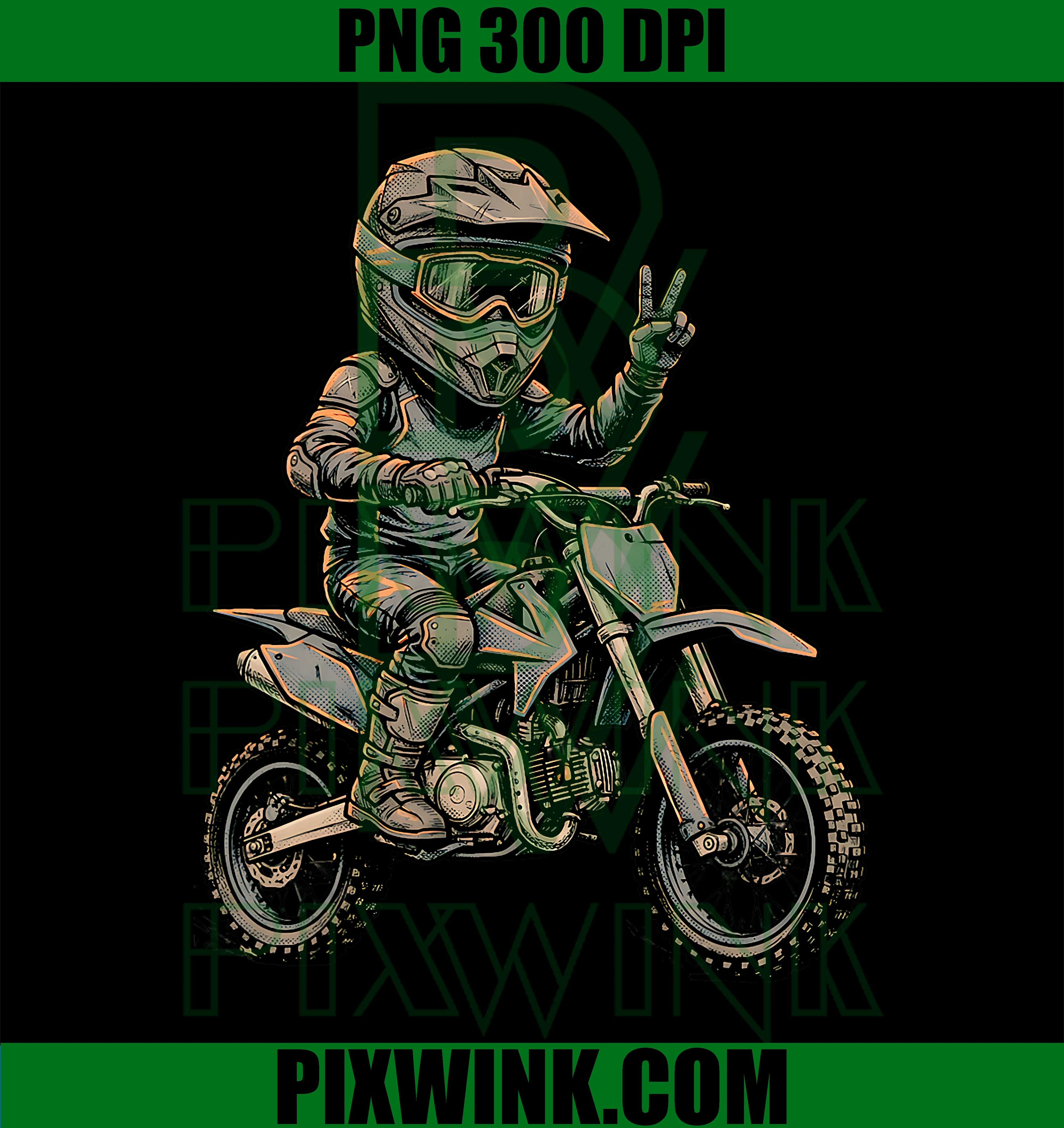 Dirt Bike Art Rider PNG, Motocross Kids PNG, Motorcycle Dirtbike Art PNG