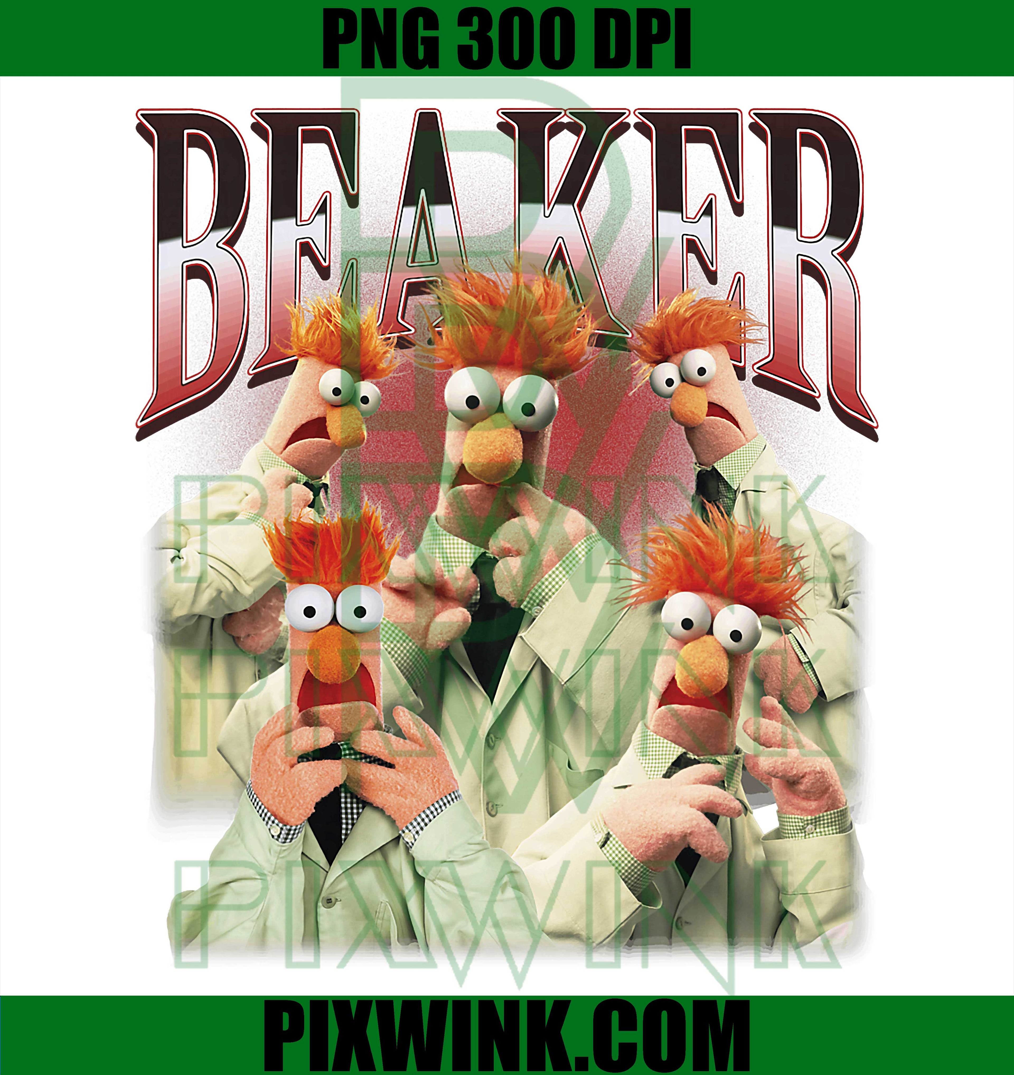 Muppets Beaker Montage PNG, Gradient Lettering Retro PNG