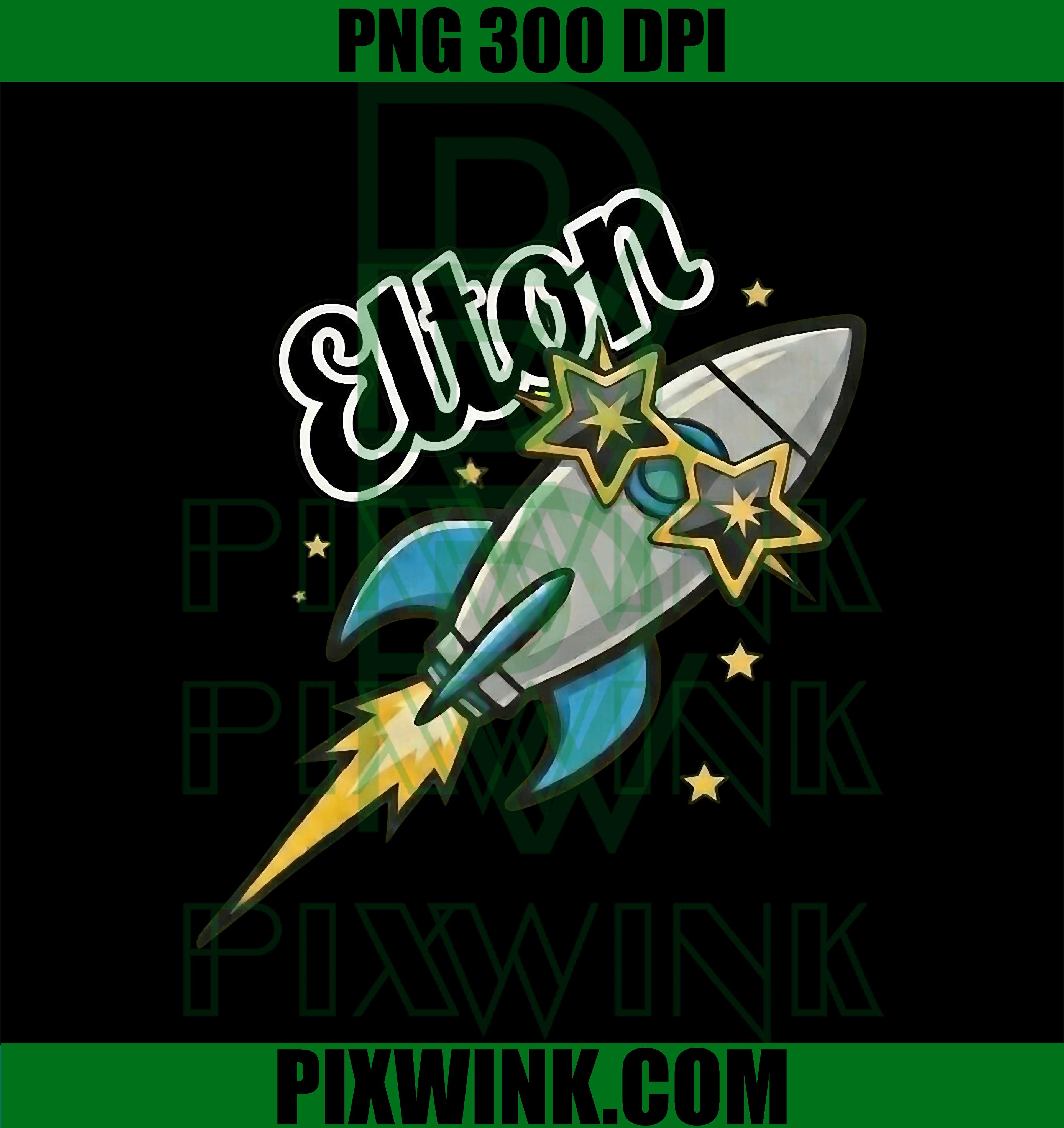 Elton Rocket Vintage Name PNG, Personalized Retro Name Design PNG