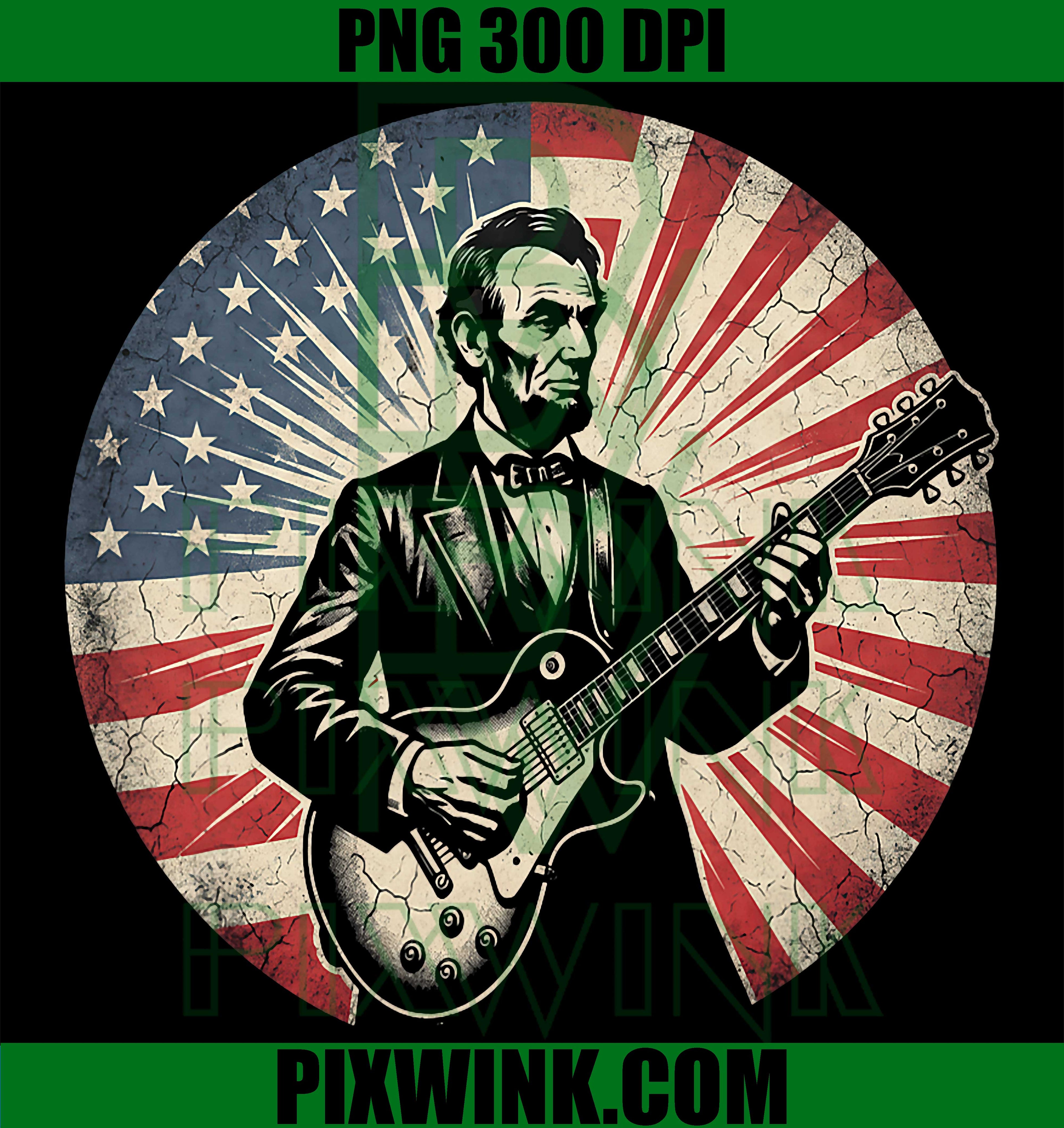 Abraham Lincoln Guitar PNG, Abe Lincoln Playing Guitar PNG