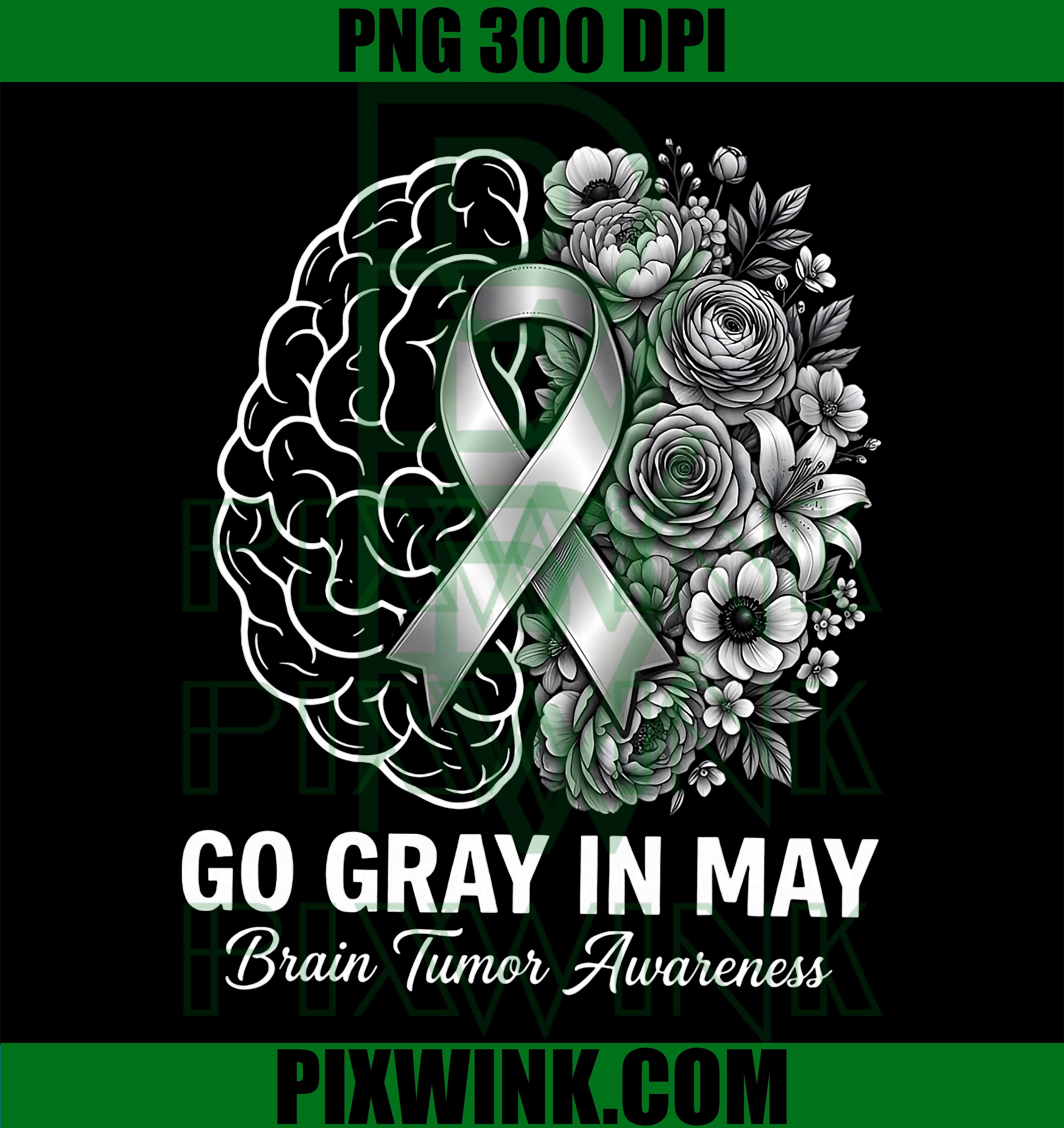 Brain Tumor Awareness PNG, Wear Gray May Strong Warrior Cancer Design PNG