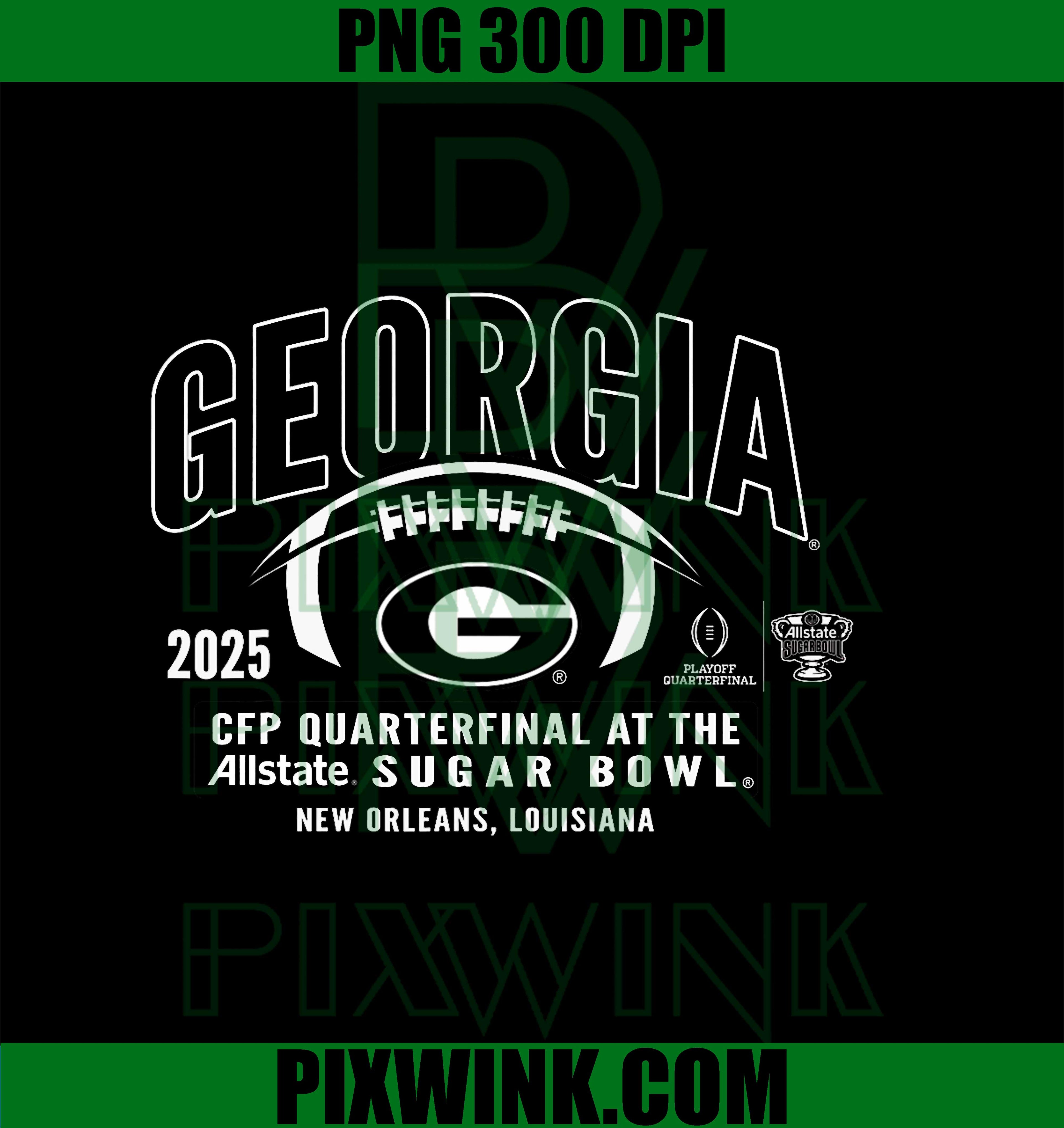 Georgia Bulldogs Sugar Bowl 2024-2025 CFP Quarterfinal Red PNG