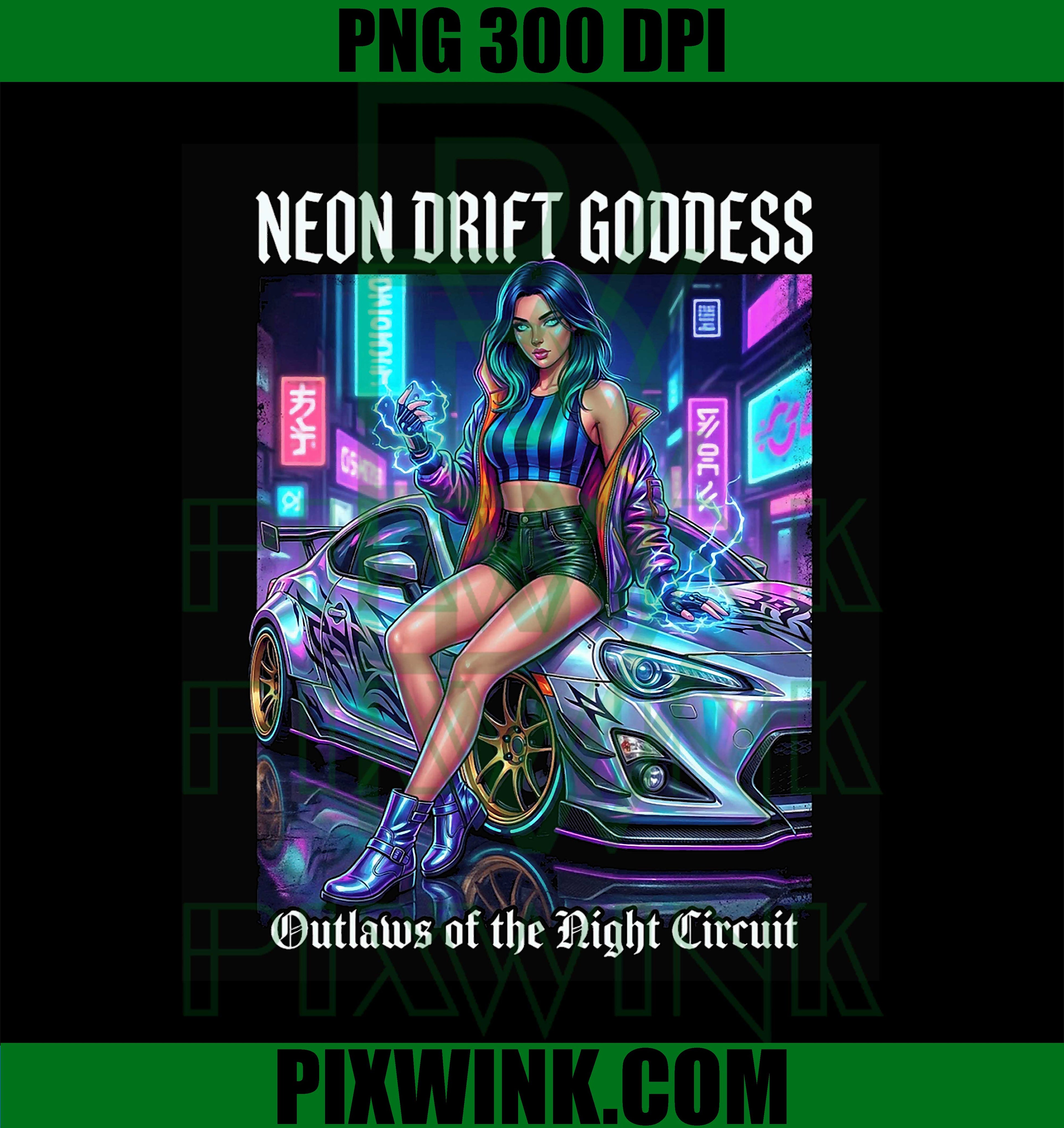 Anime Drift Girl JDM Sports Car, Cyberpunk Street Racing Comfort Colors Adult Heavyweight PNG