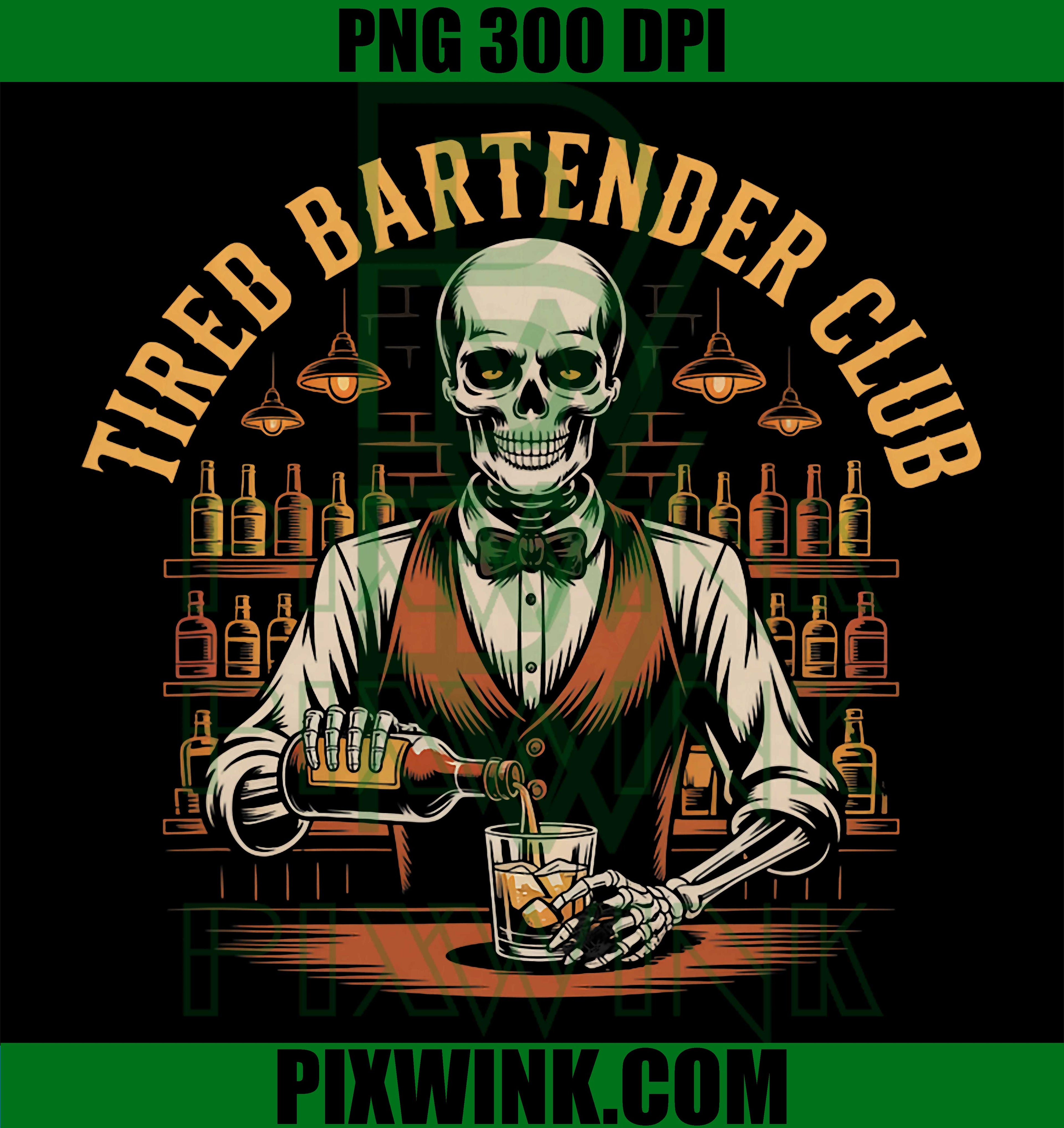Tired Bartender PNG, Bartender Club PNG, Funny Bar PNG