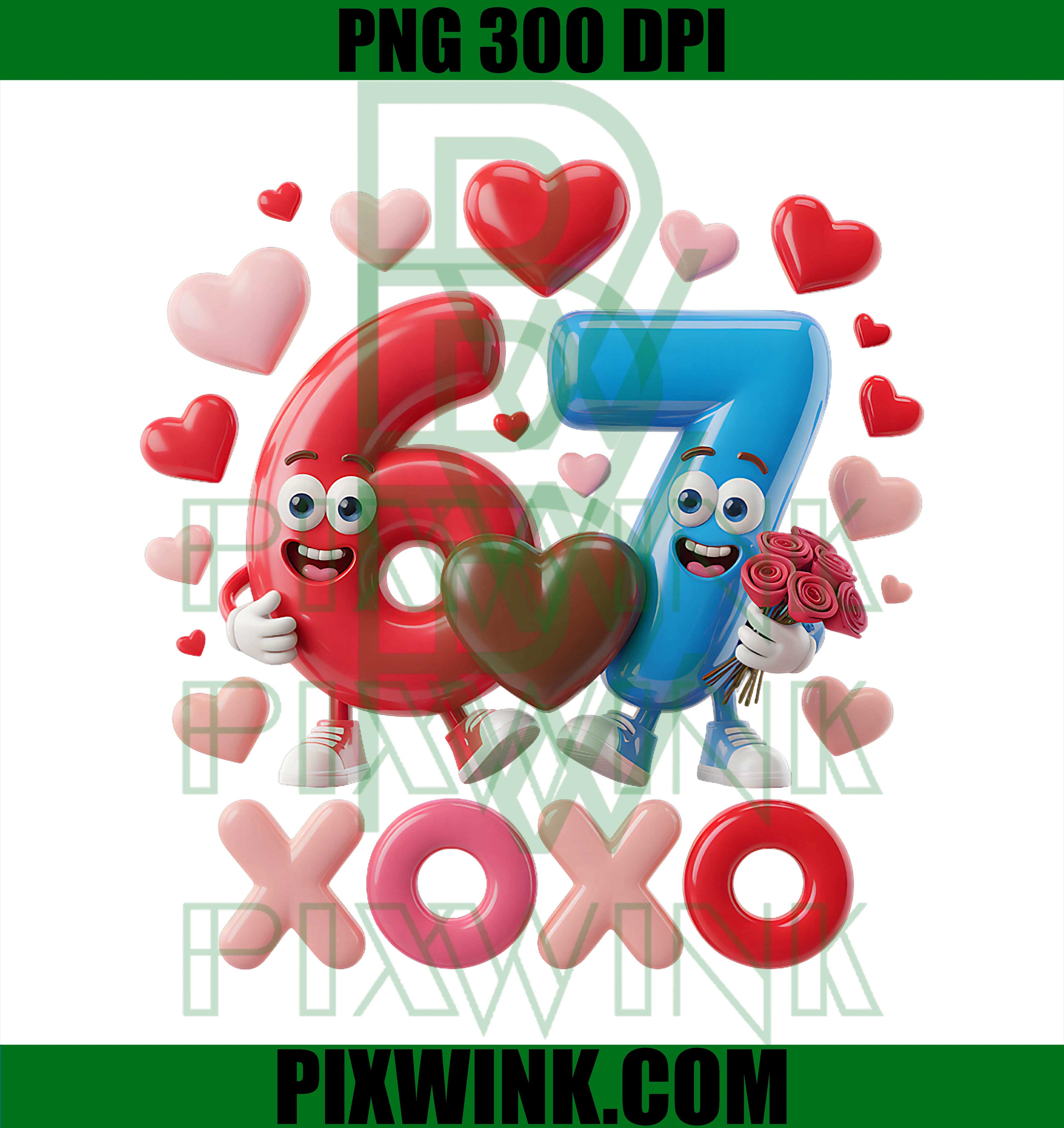 67 Cute Six Seve Meme, Couple Anniversary Valentines Day PNG