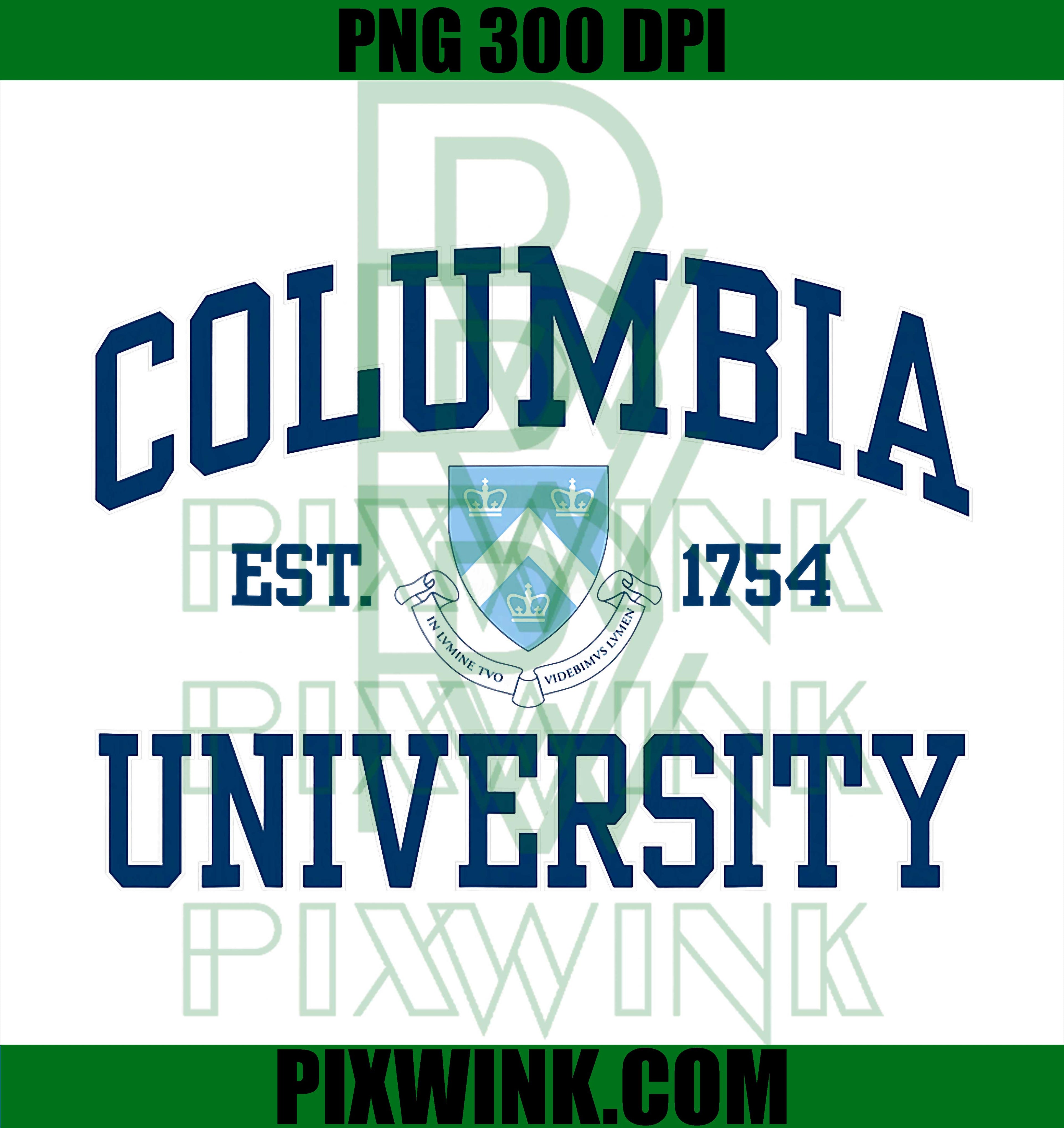 Columbia Arch Crest PNG, EST 1754 Light Blue PNG, Retro Varsity PNG