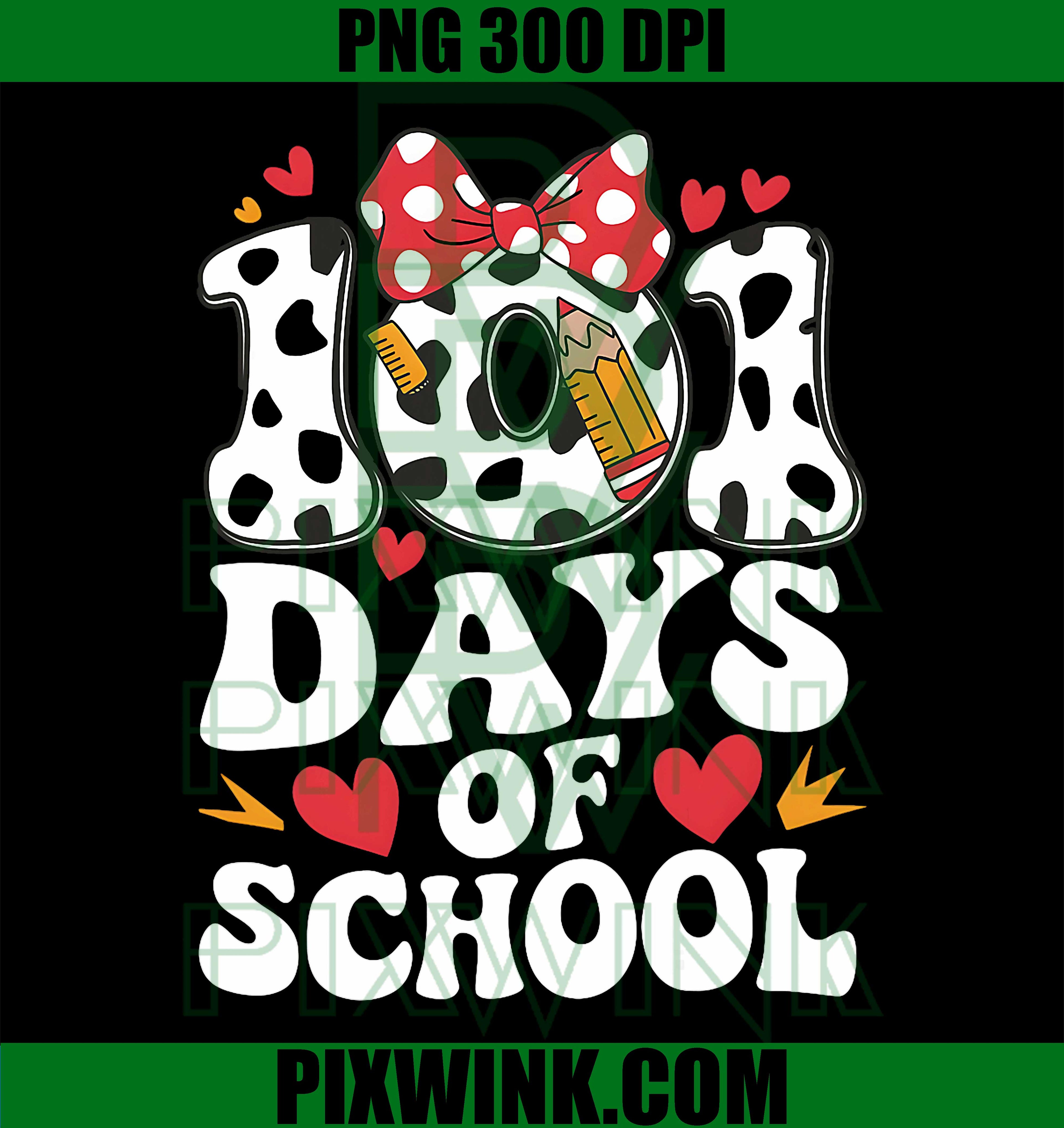 101 Days Of School PNG, Red Bow Student PNG, Teacher Kids Design PNG