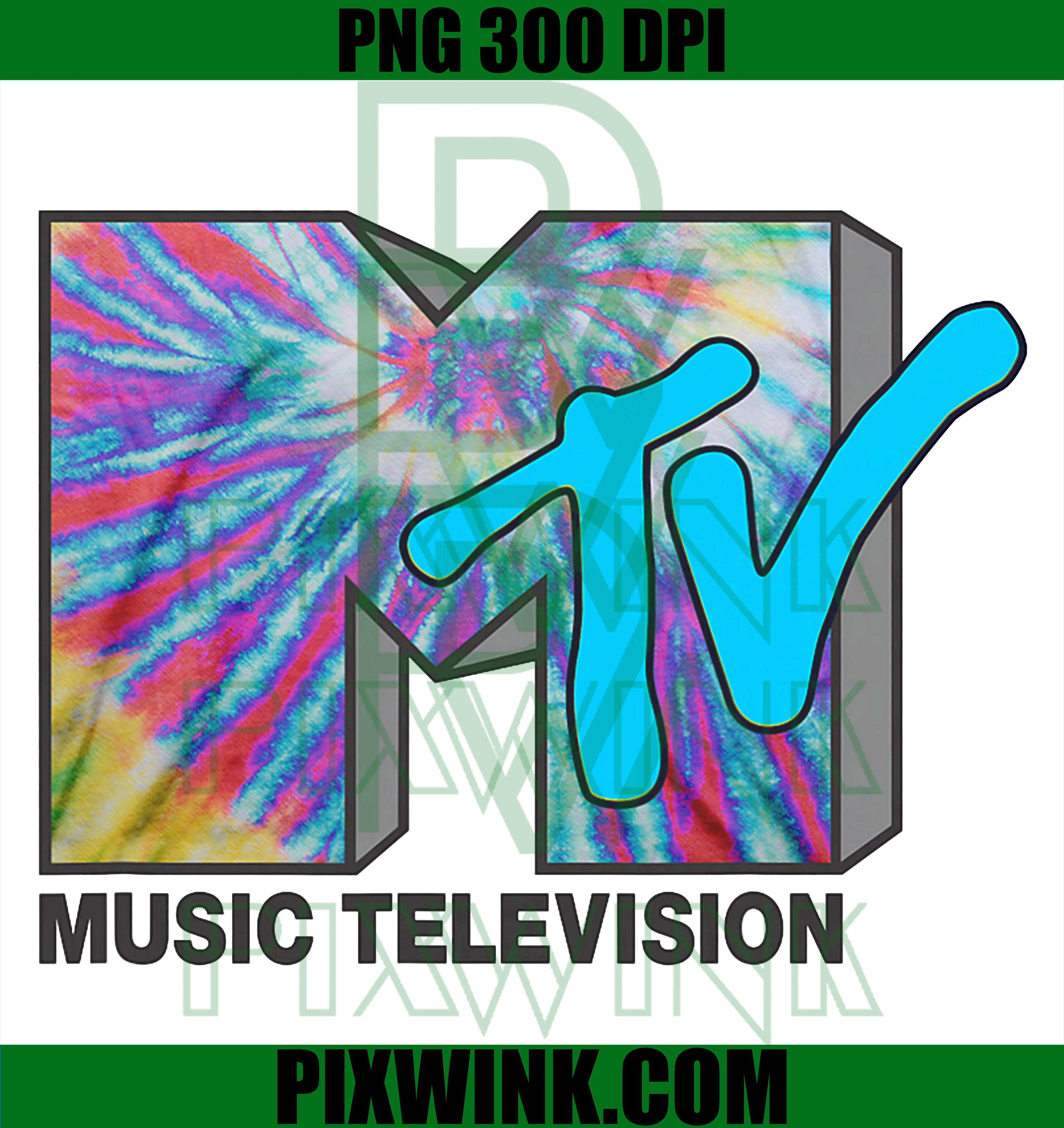 Tie Dye MTV Classic Logo PNG, Retro Music Graphic PNG
