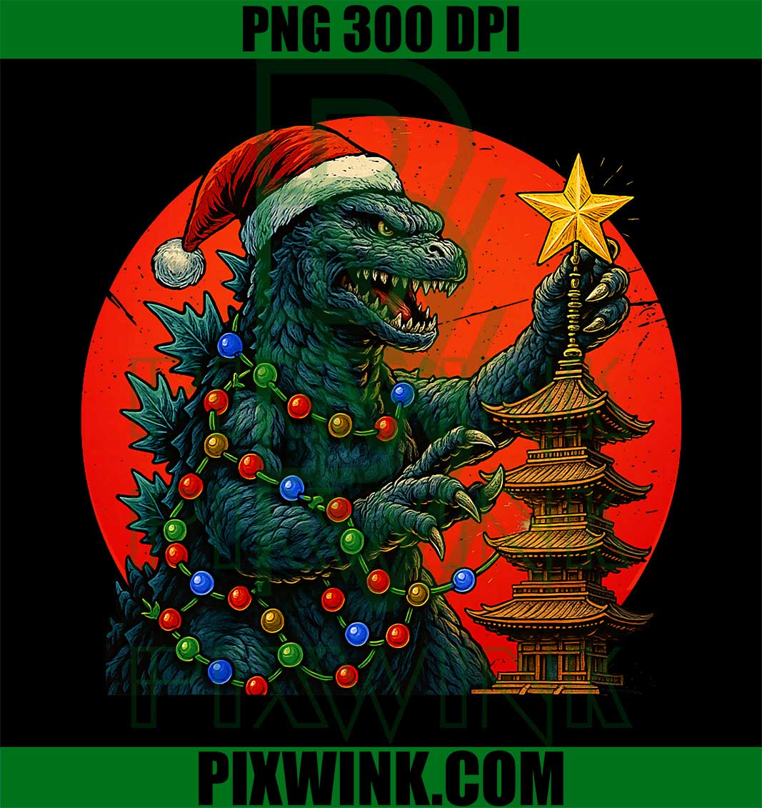 Kaiju Christmas Santazilla, Japanese Monster Dinosaur PNG
