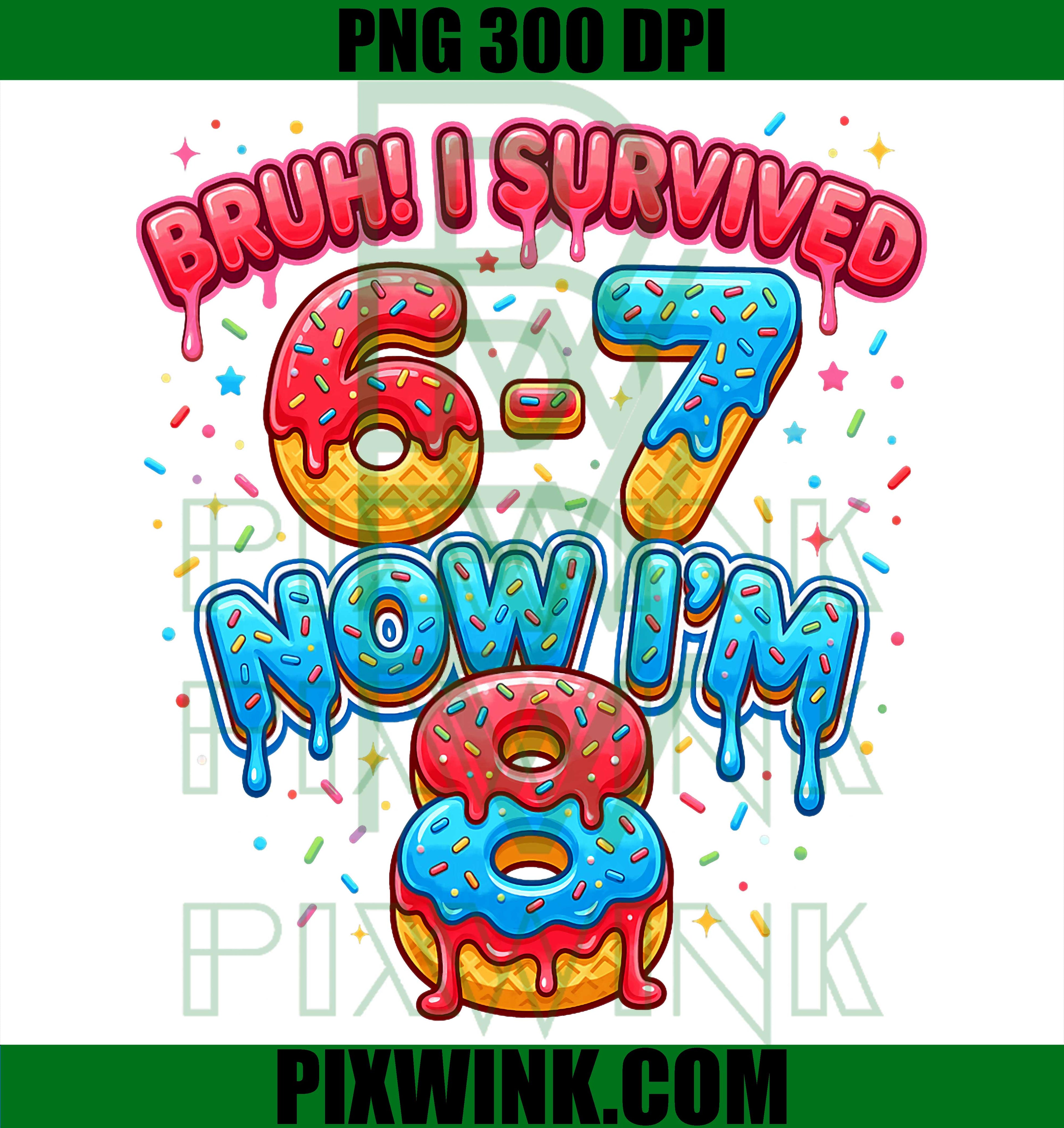 8th Birthday Bruh PNG, Ice Cream Drip PNG Funny Kids Party Design