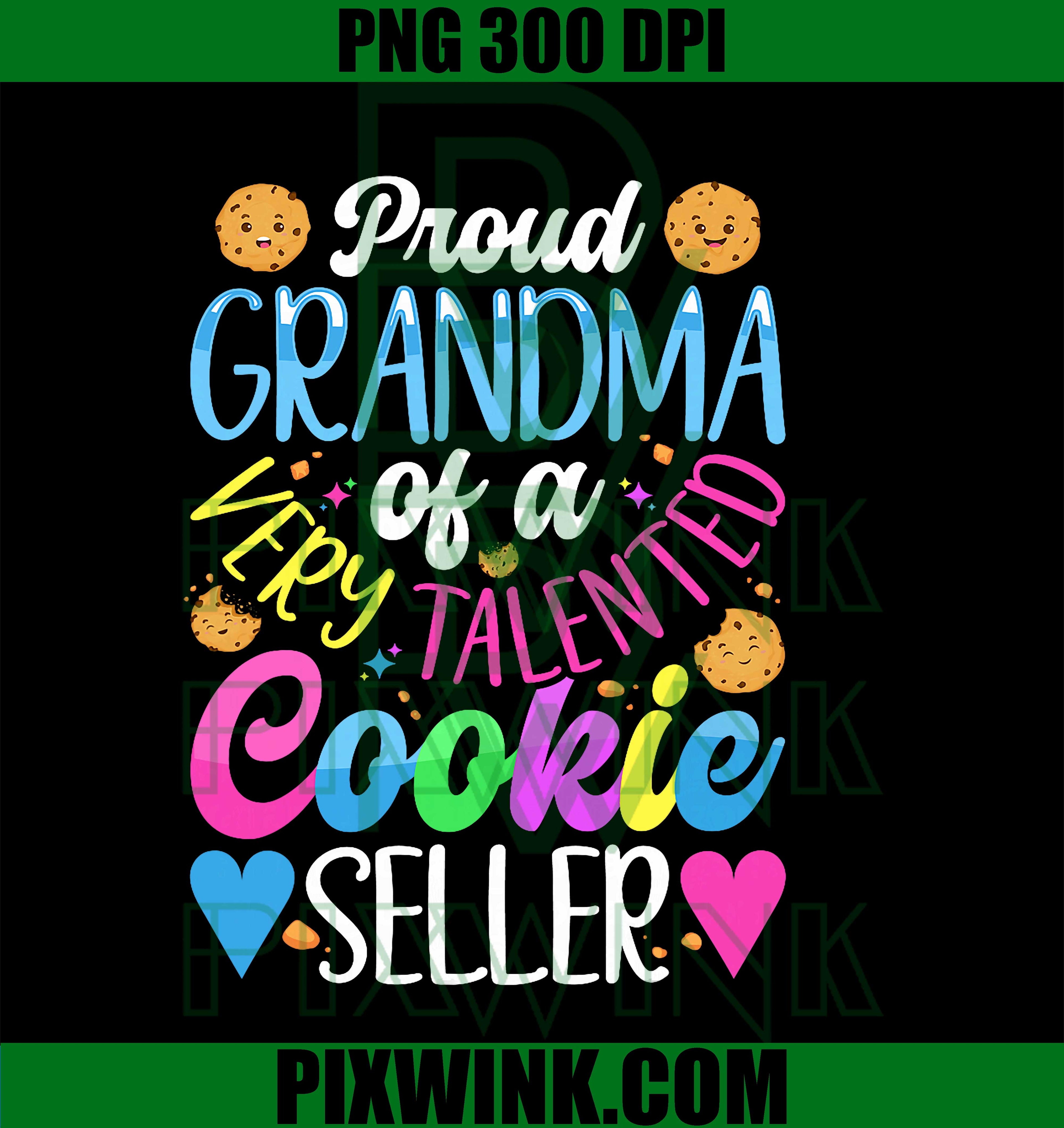 Proud Grandma PNG, Cookie Seller Girl PNG, Scout Leader Grandma Design PNG