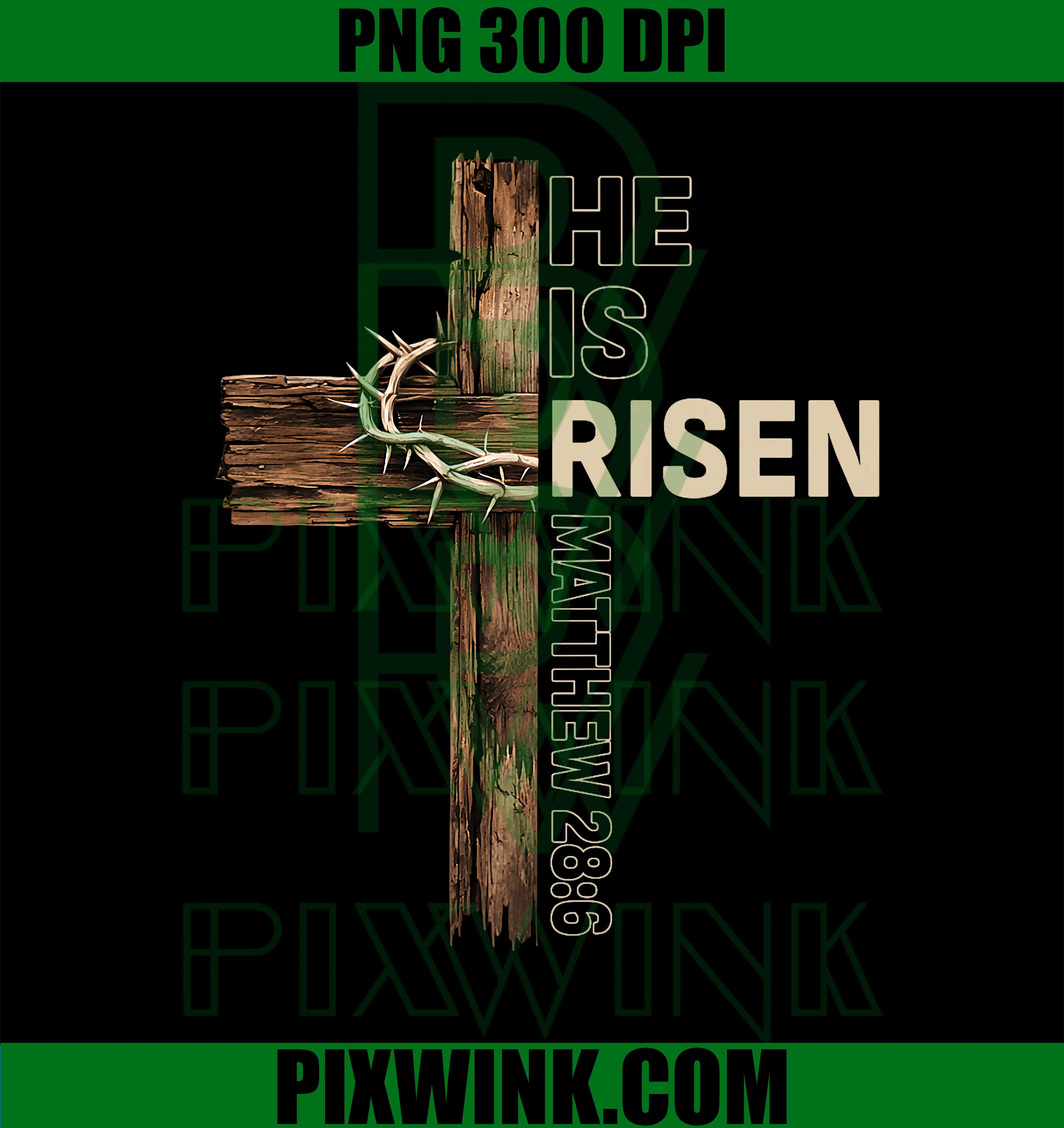 He Is Risen Cross Jesus PNG, Happy Easter Christian PNG