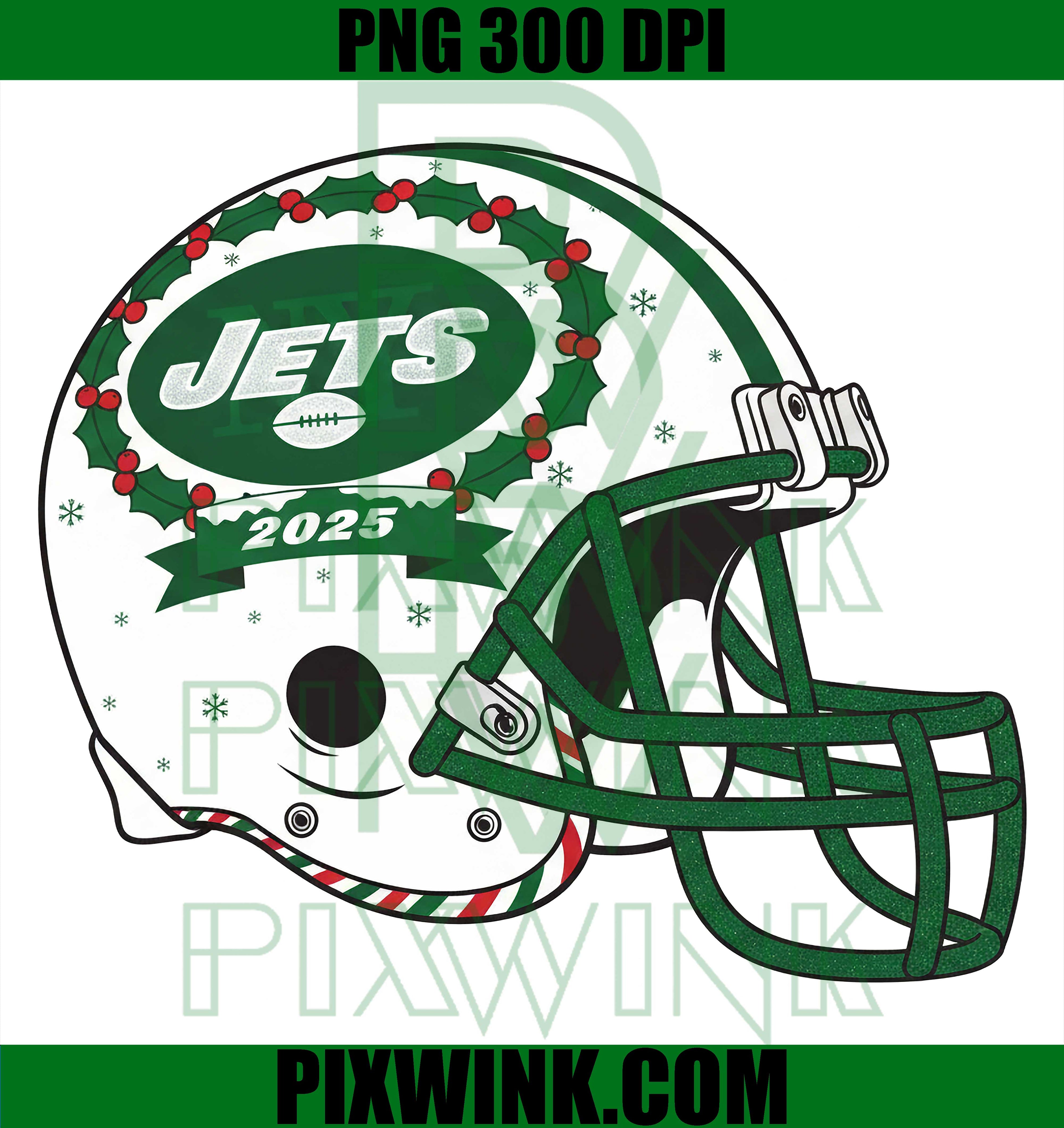 Holiday Football Helmet Christmas PNG, New York Jets Christmas Football Helmet PNG 2025