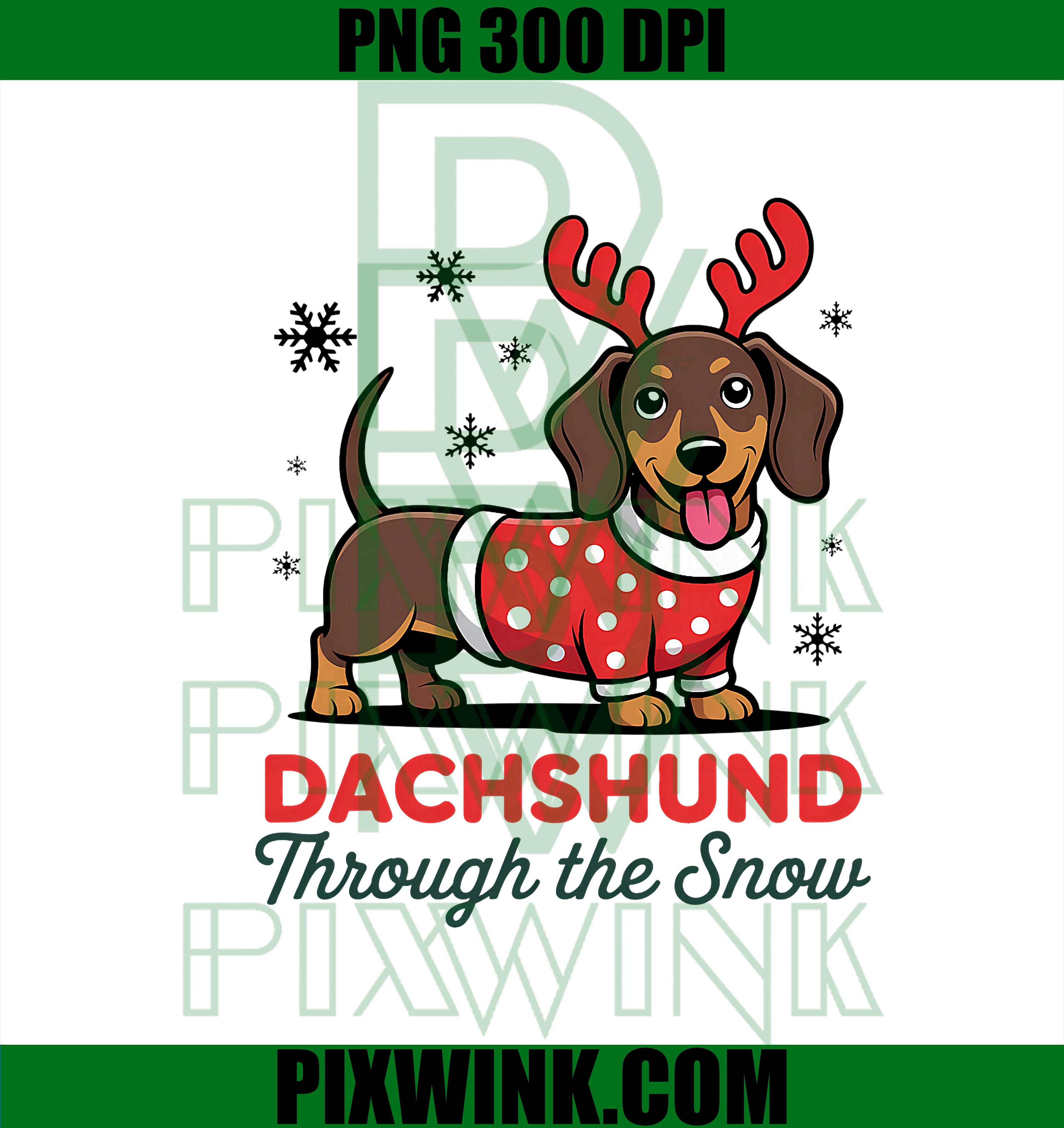 Dachshund Through The Snow PNG Funny Design 