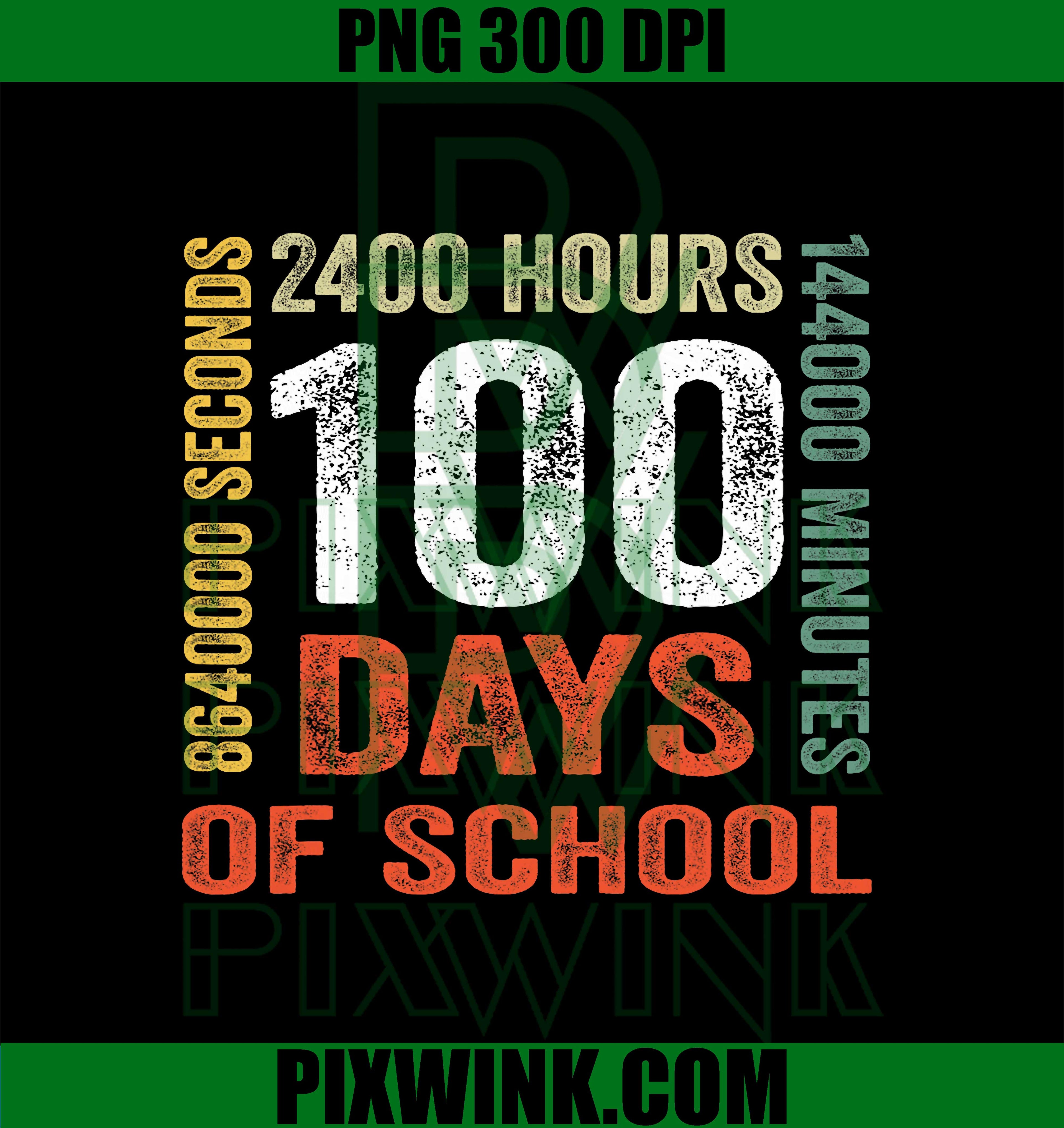 100 Days of School, Retro Math 100th Day of School PNG