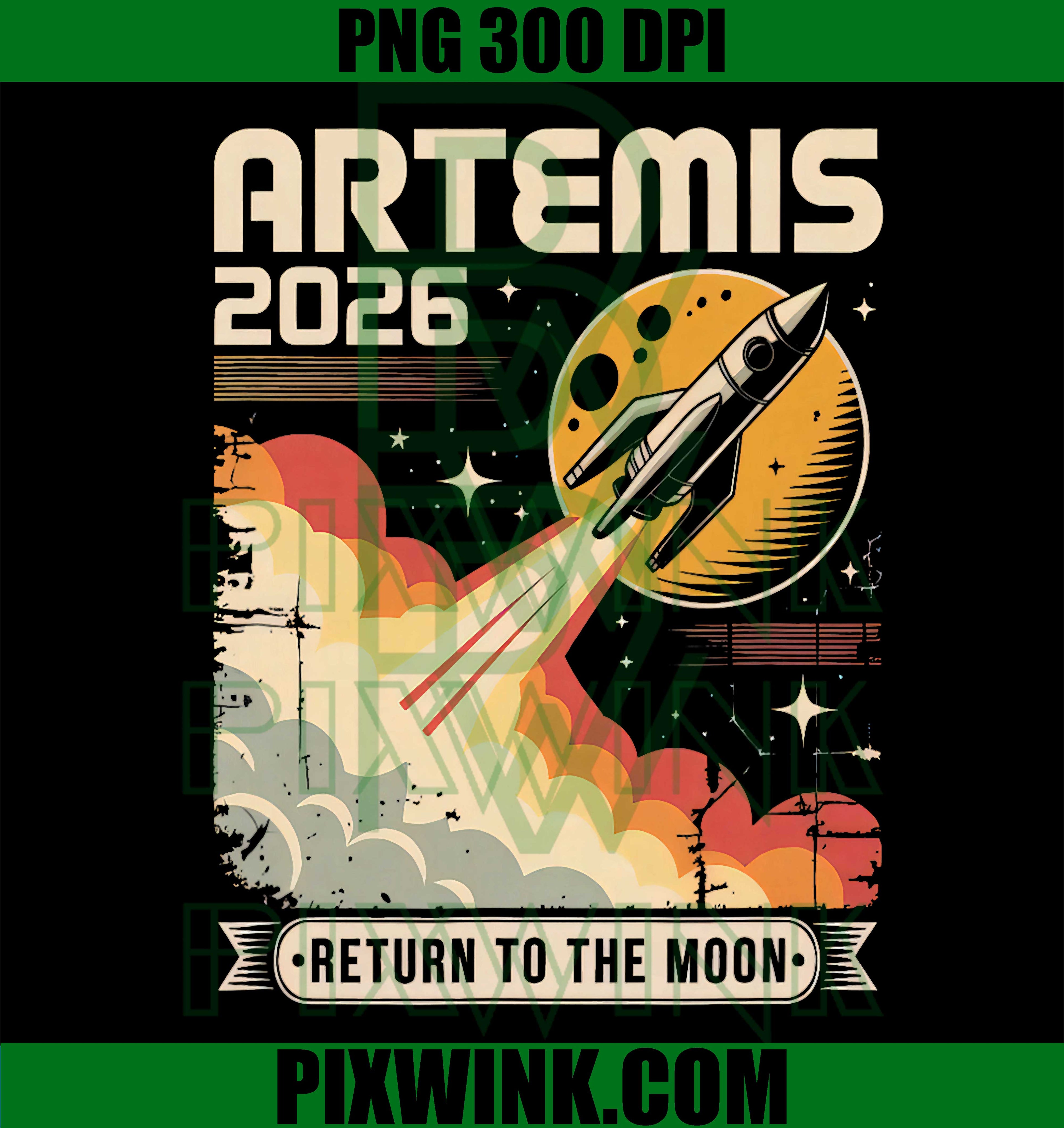 Artemis II 2026 PNG, Moon Launch PNG, NASA Space Mission PNG