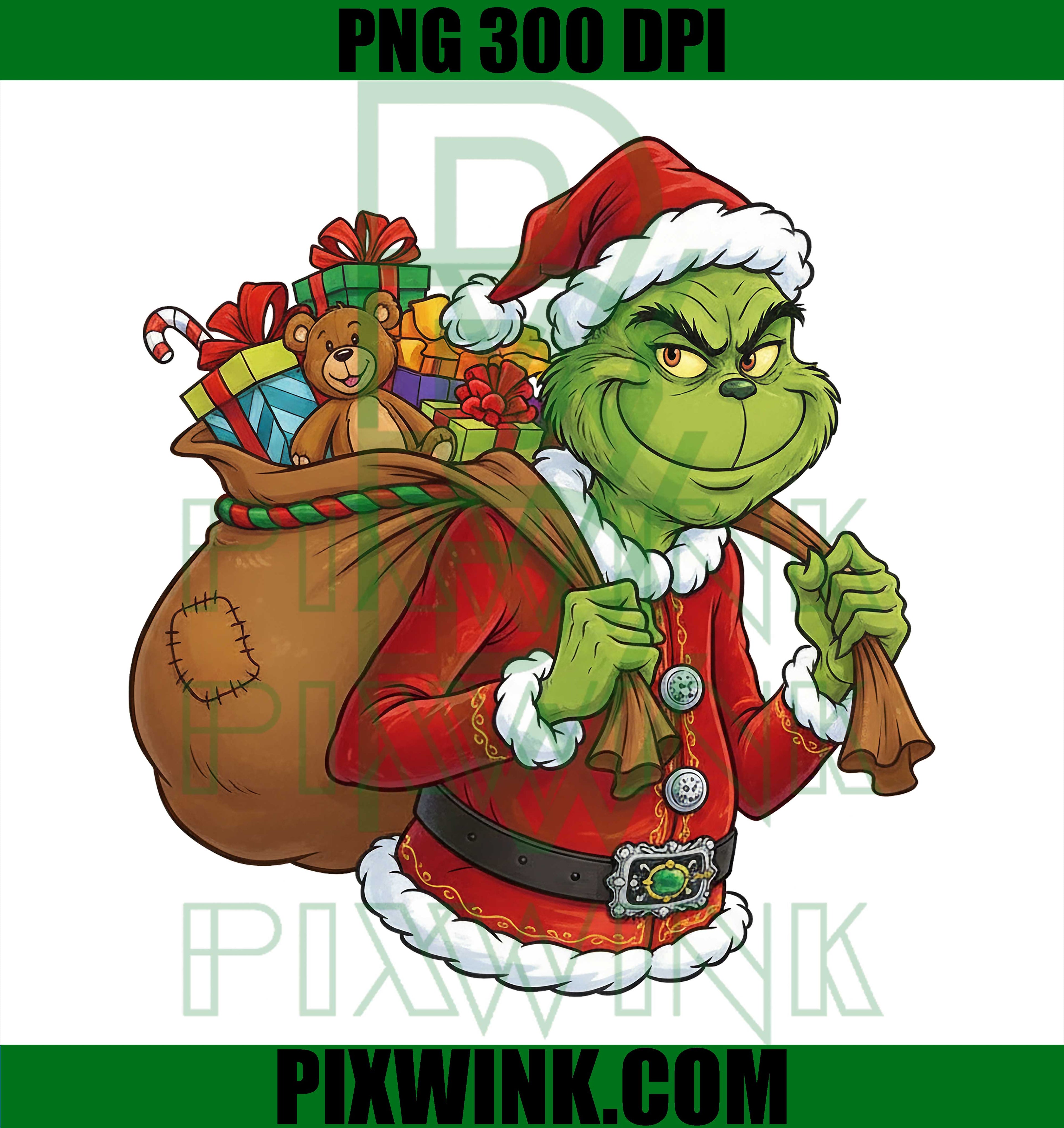 Funny Grinch PNG, Retro Christmas Grinch PNG, Christmas Characters PNG