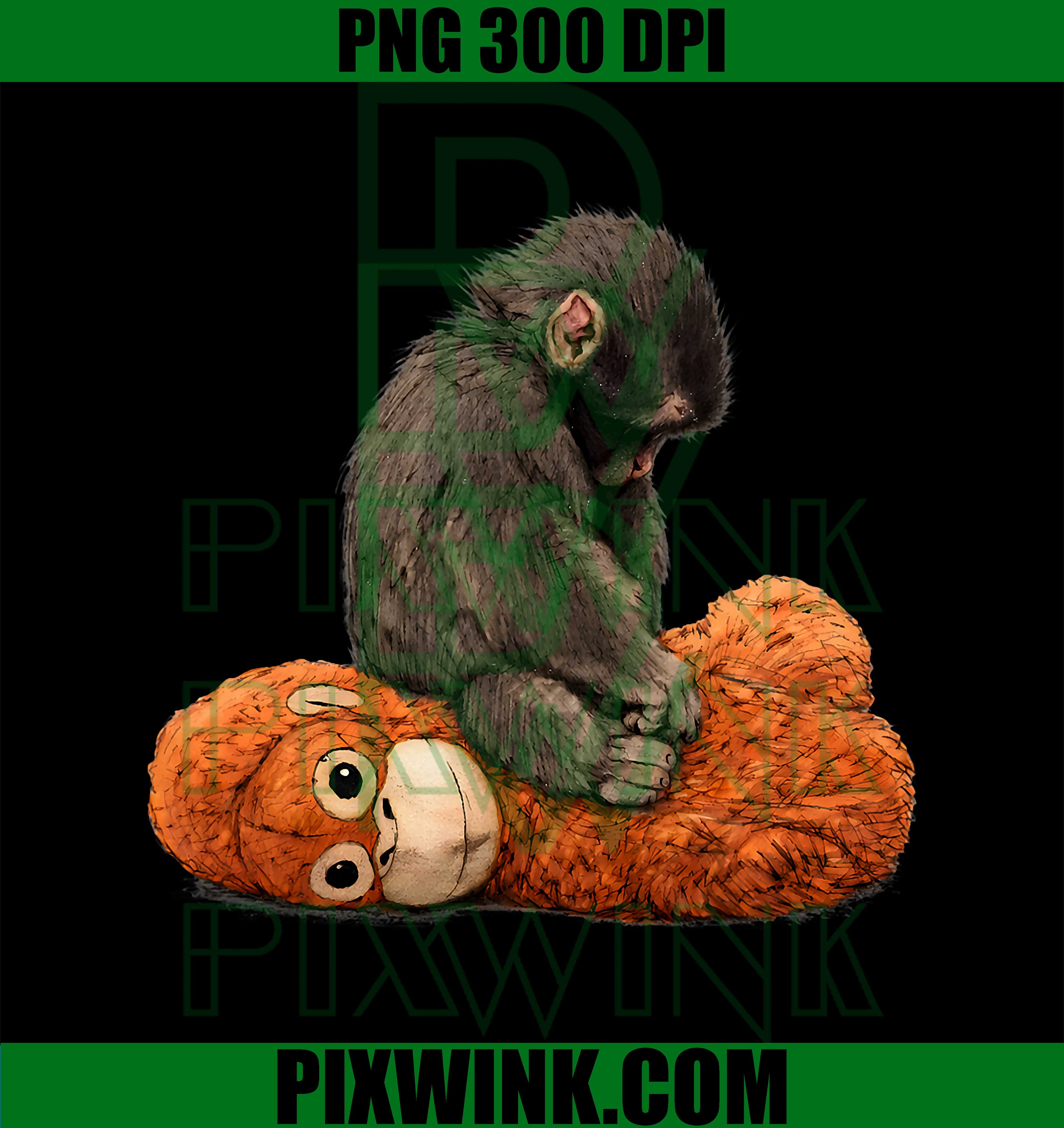 Baby Monkey Punch Design PNG, Funny Monkey Art PNG