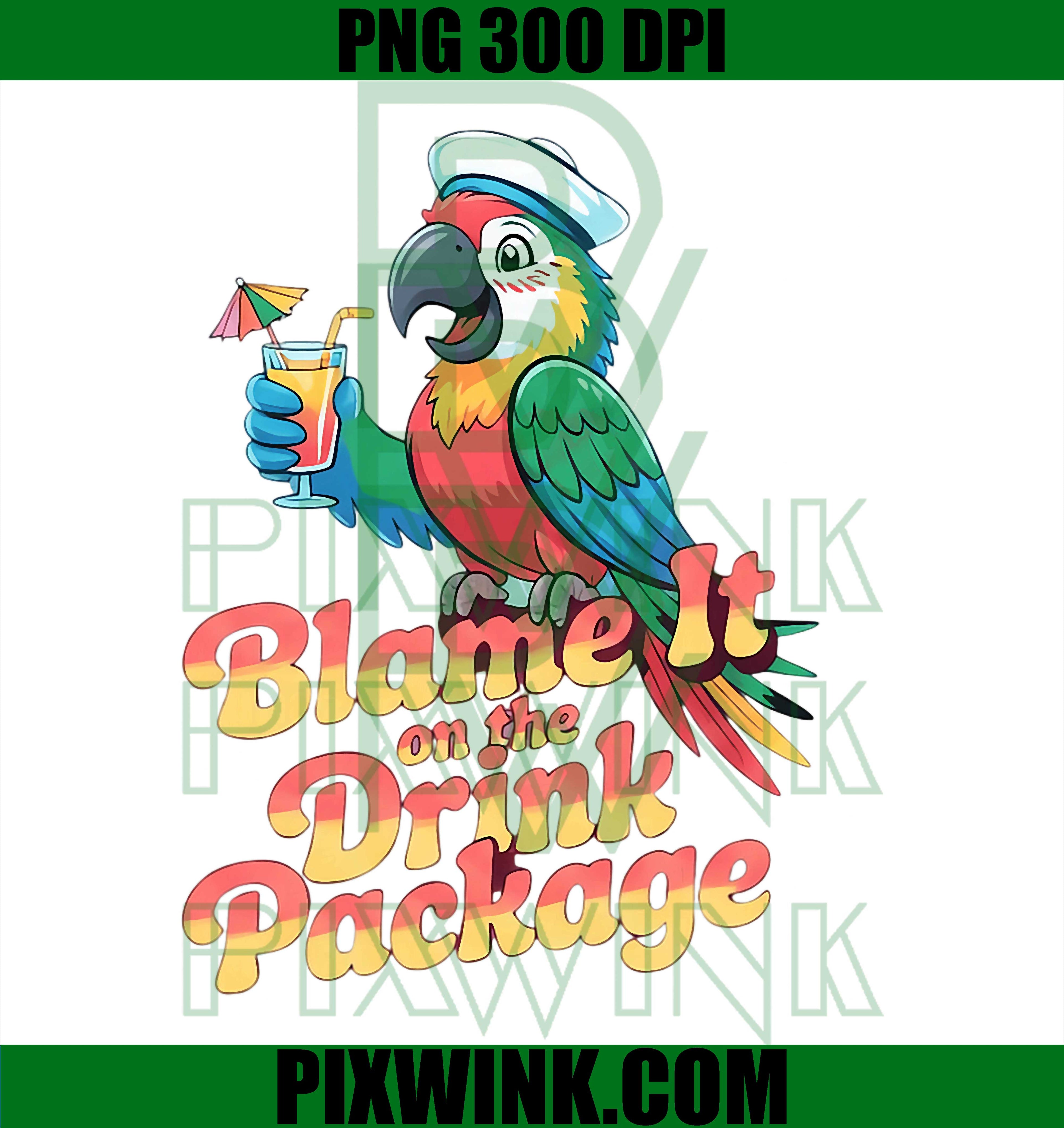 Blame It On The Drink Package PNG, Macaw Parrot Cruise Ship PNG