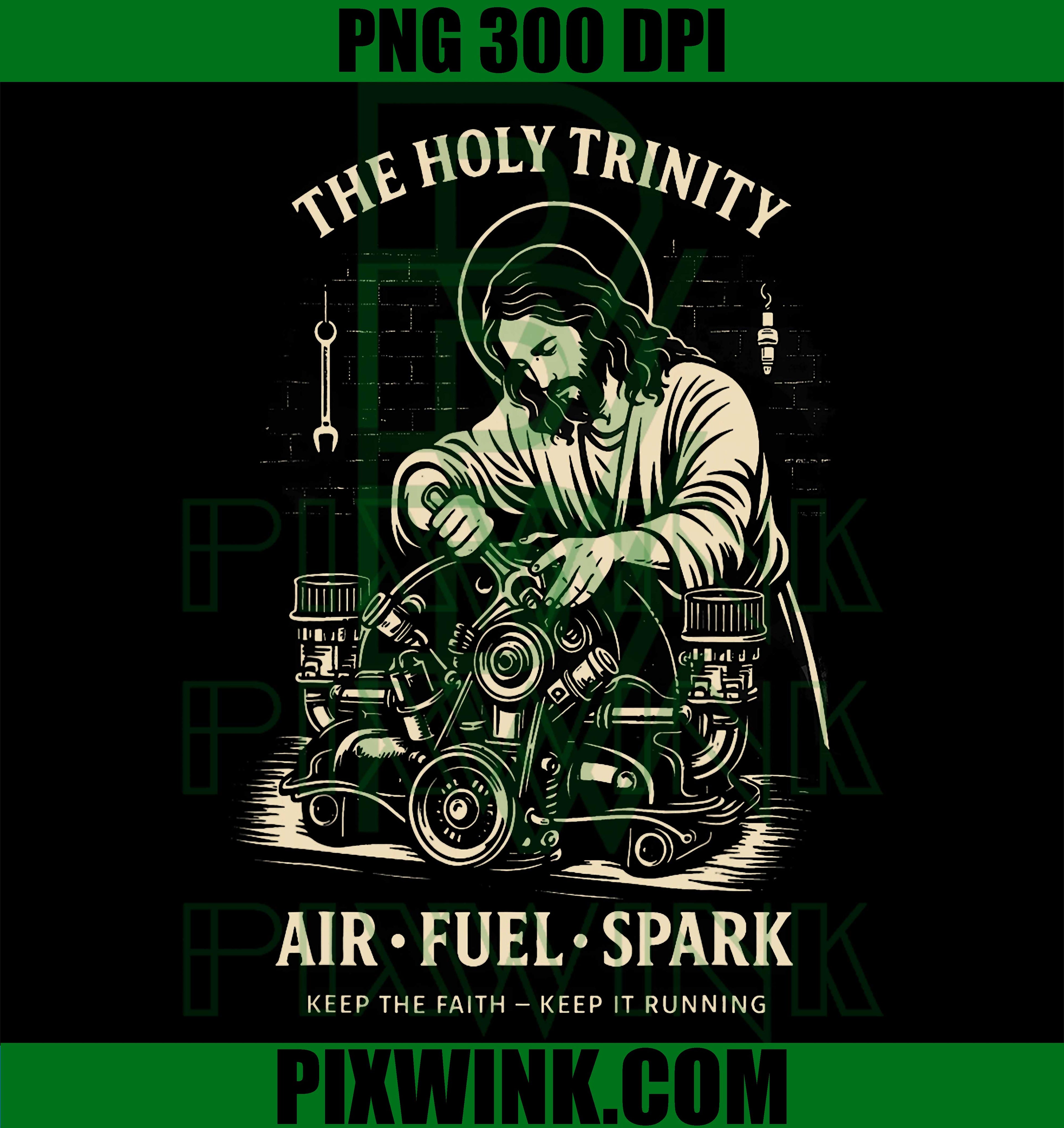 Air Fuel Spark PNG, Holy Trinity Mechanic PNG Funny Car Humor Design